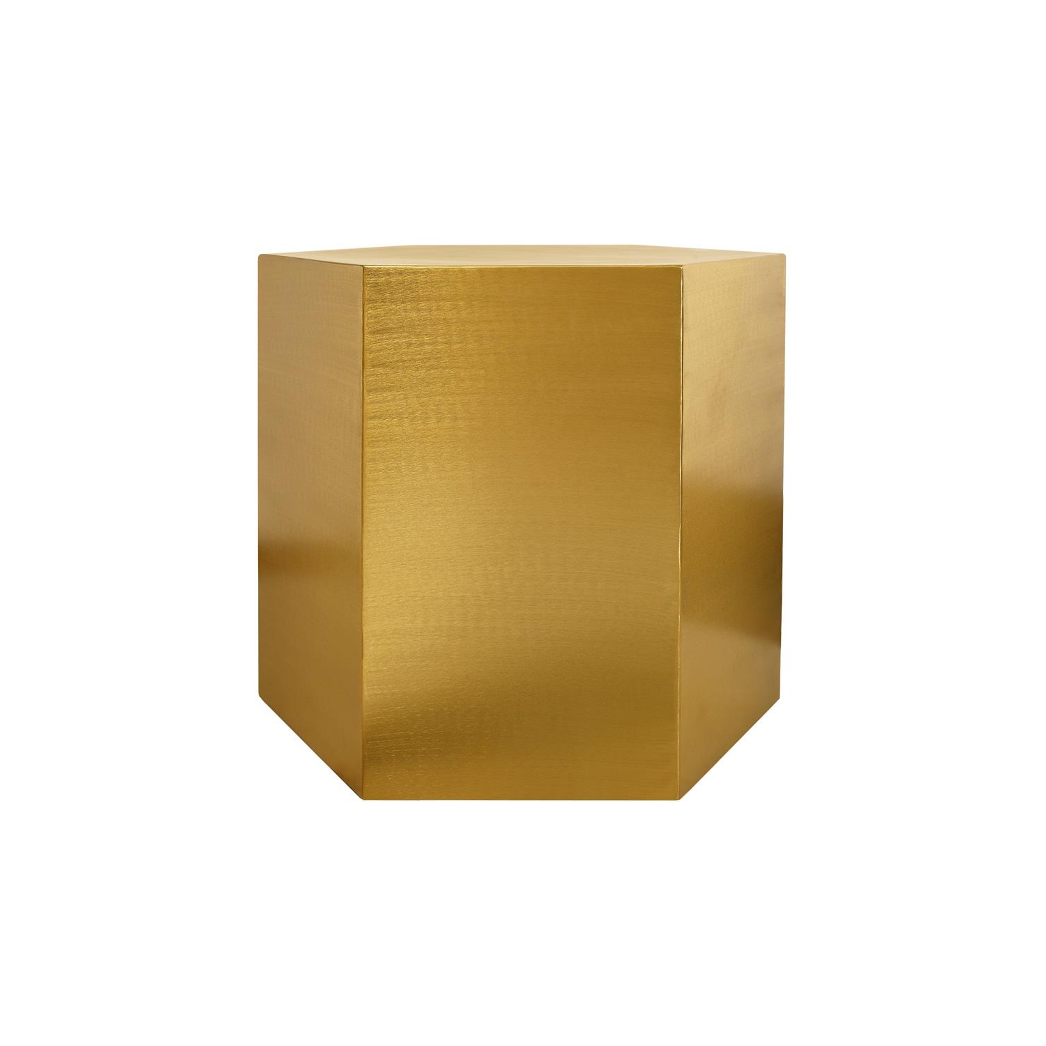 Meridian Furniture Hexagon Brushed Gold Metal End Table