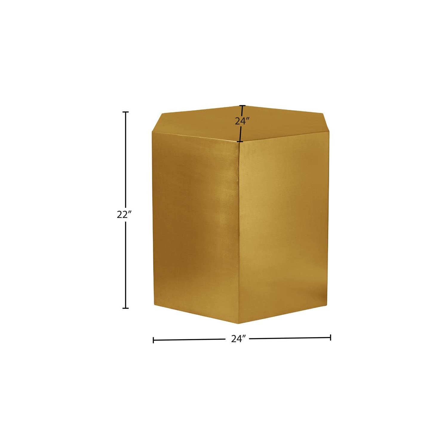 Meridian Furniture Hexagon Brushed Gold Metal End Table