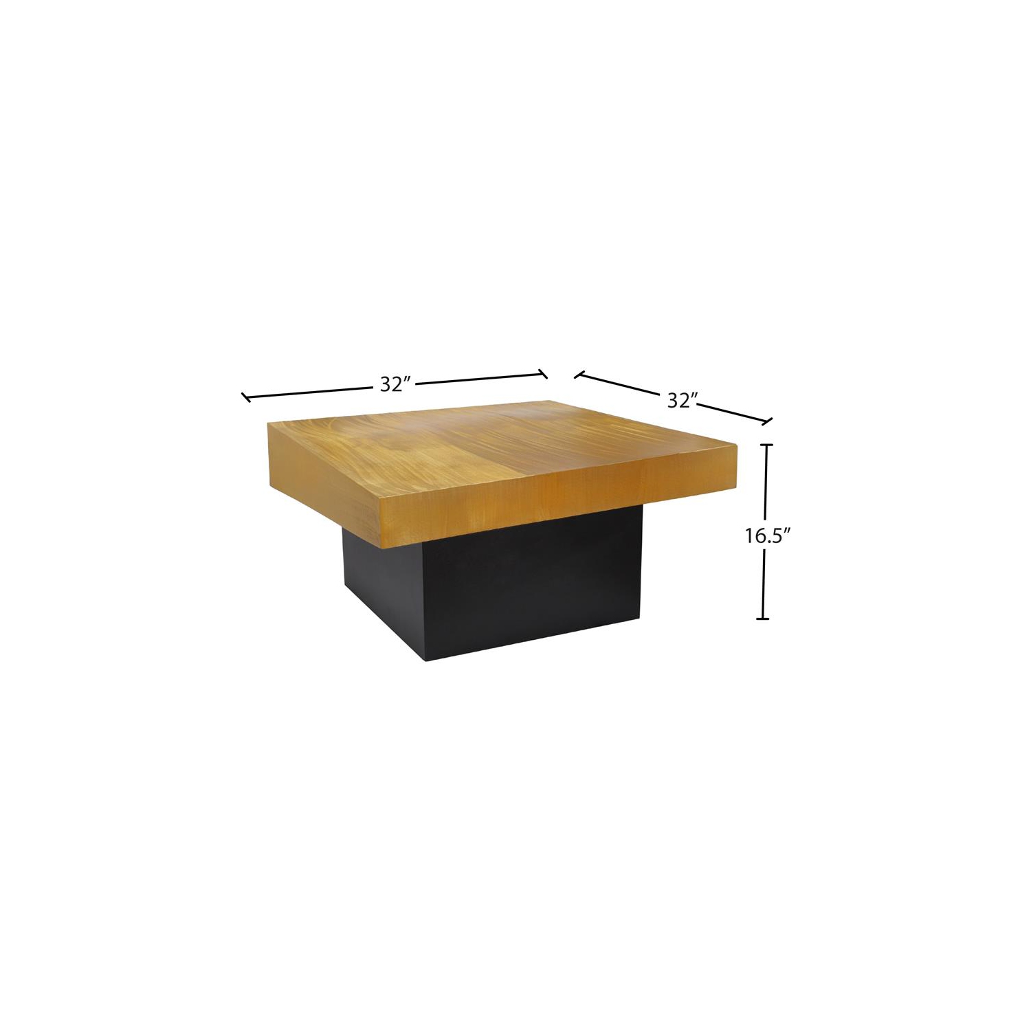 Meridian Furniture Palladium Textured Metal Coffee Table in Gold