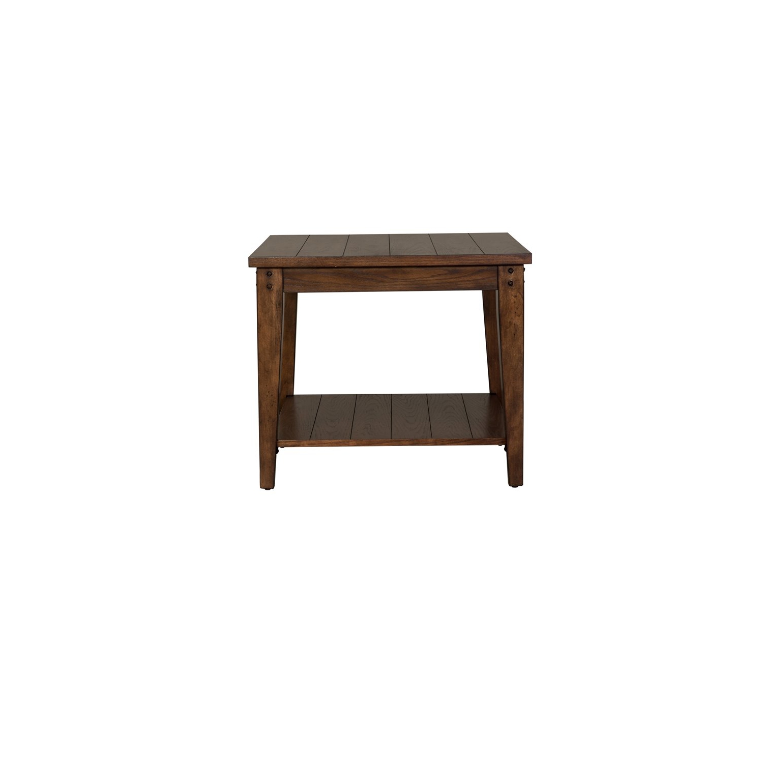 Lake House Dark Brown Square Lamp Table