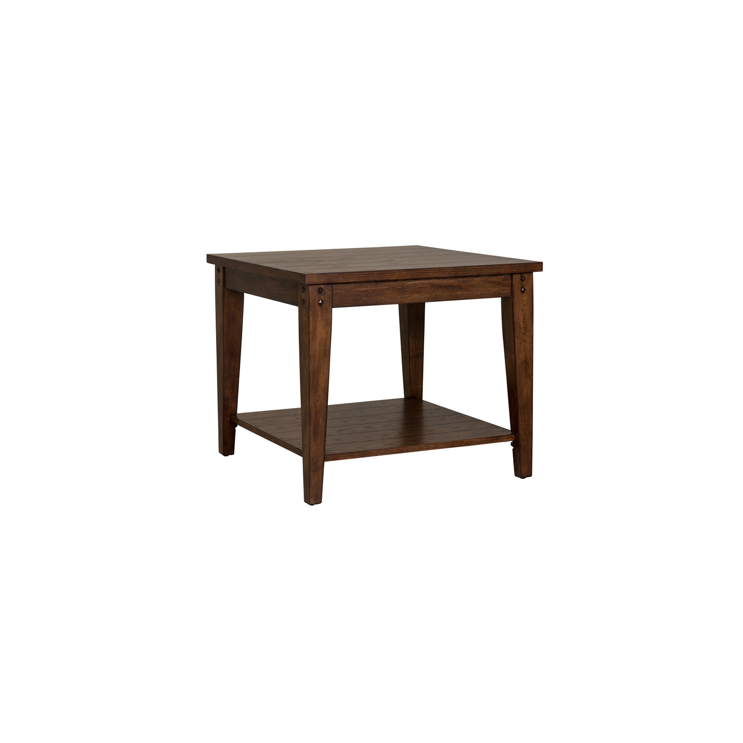 Lake House Dark Brown Square Lamp Table
