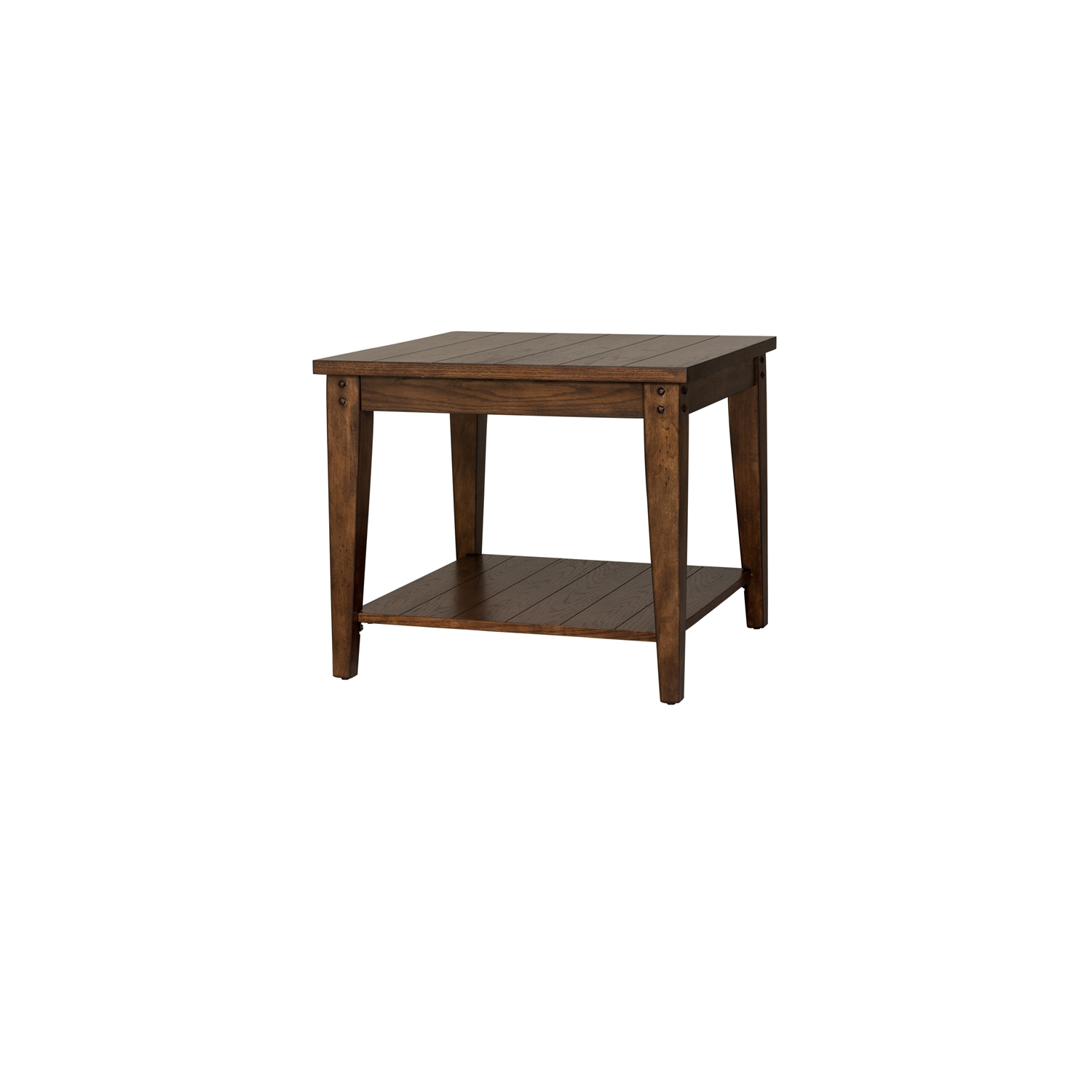 Lake House Dark Brown Square Lamp Table