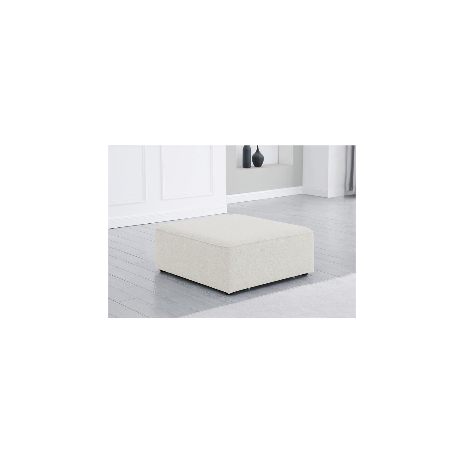 Meridian Furniture Cube Cream Durable Linen Modular Component