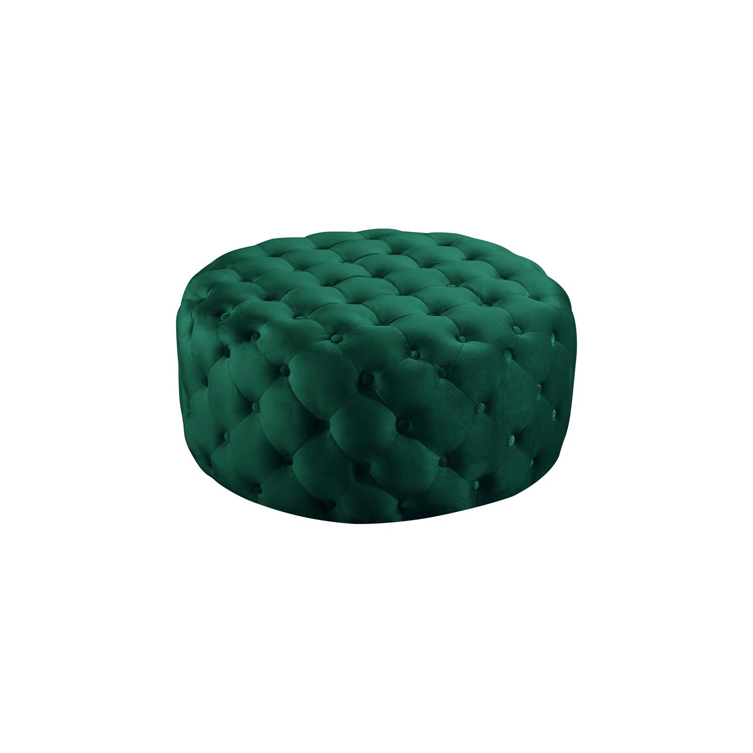 Meridian Furniture Addison Button Tufted Green Velvet Ottoman and Bench