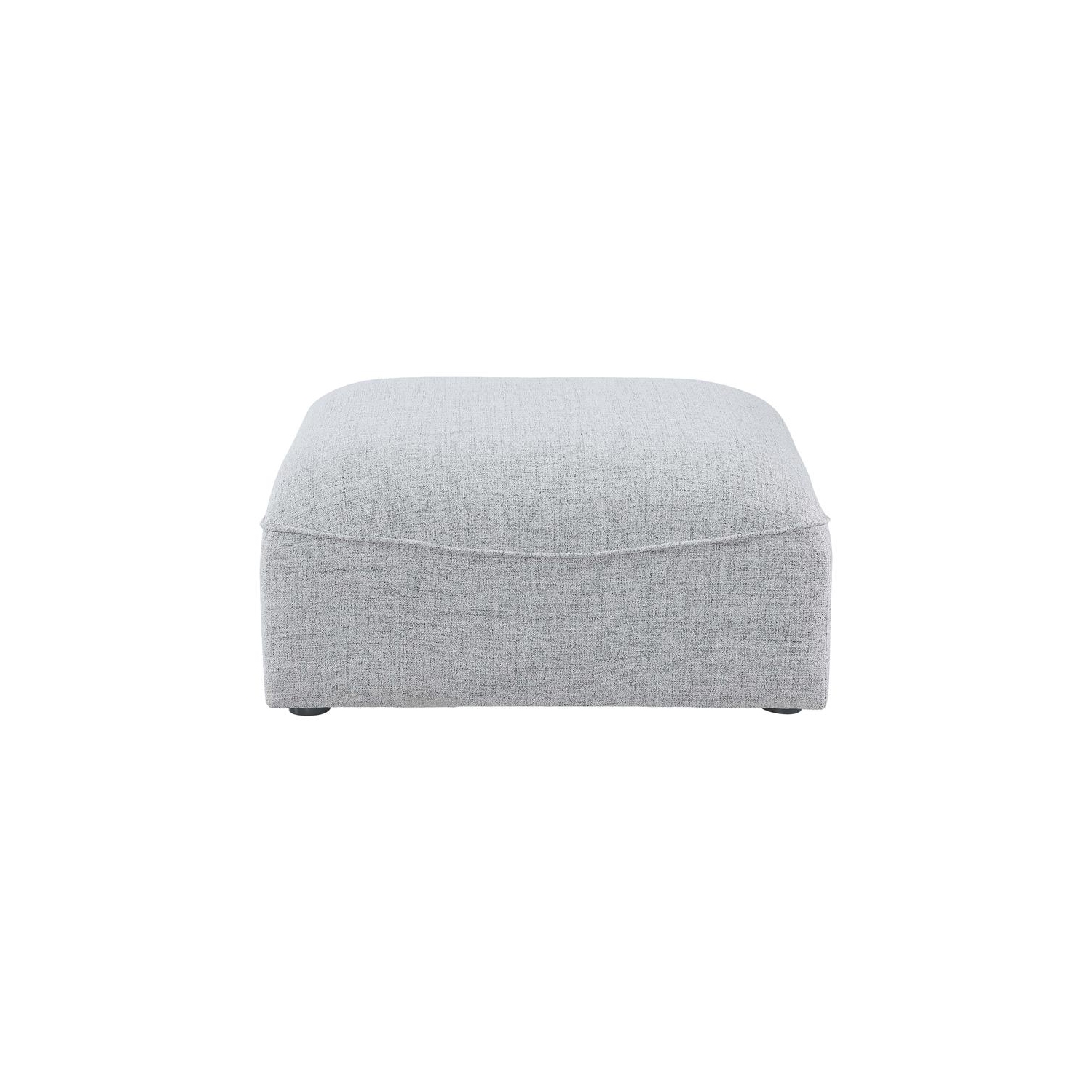 Meridian Furniture Miramar Grey Durable Linen Textured Ottoman