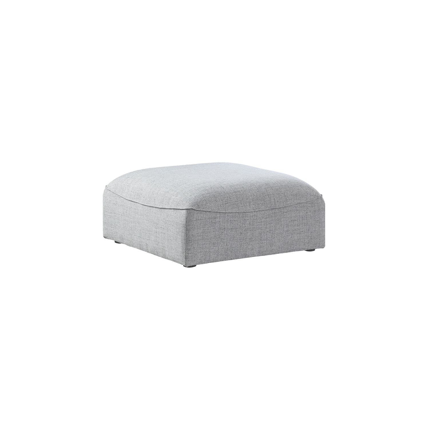 Meridian Furniture Miramar Grey Durable Linen Textured Ottoman