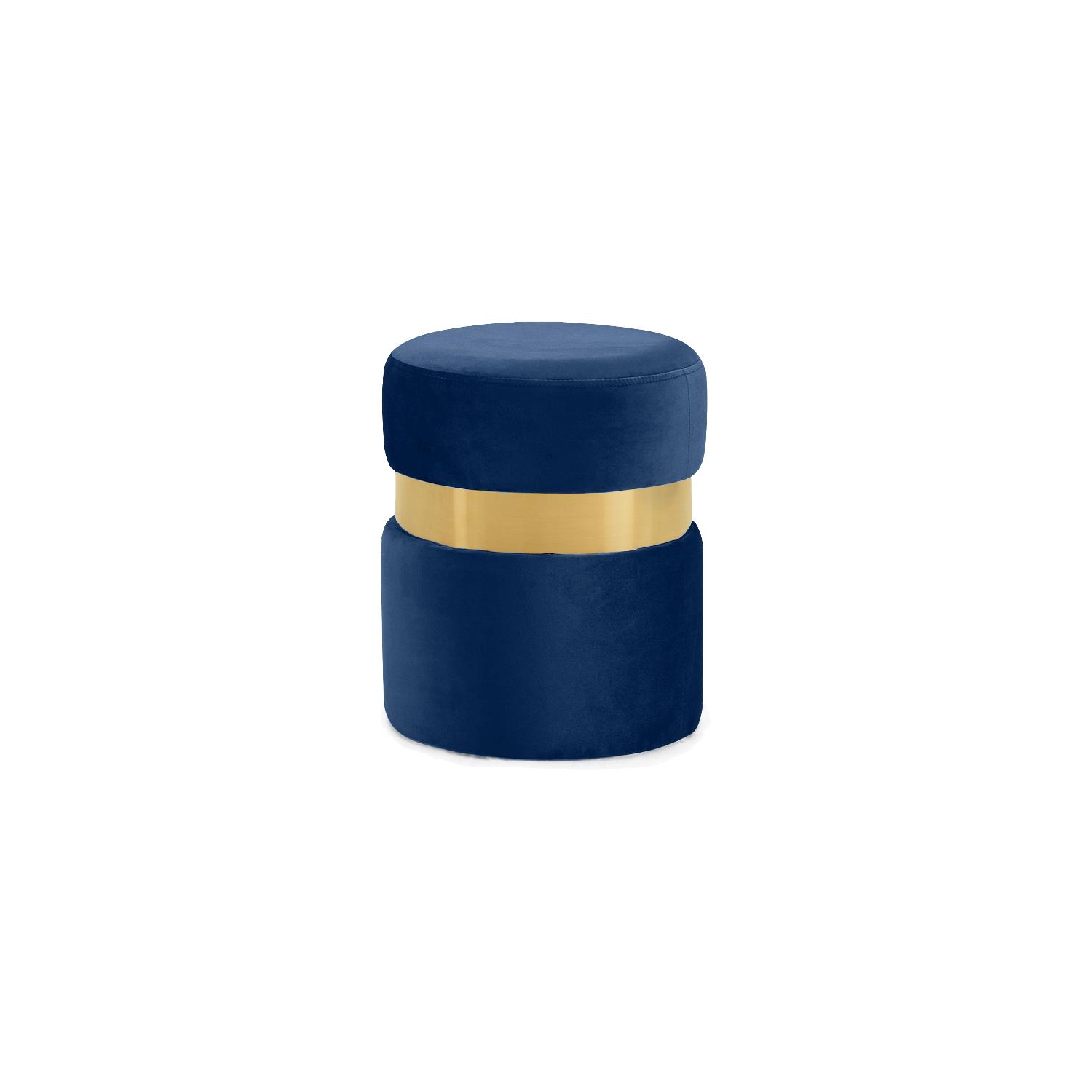 Meridian Furniture Hailey Contemporary Velvet Ottoman/Stool in Navy