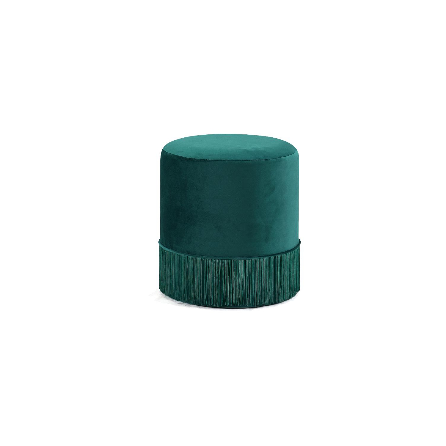 Meridian Furniture Teddy Contemporary Velvet Ottoman/Stool in Green