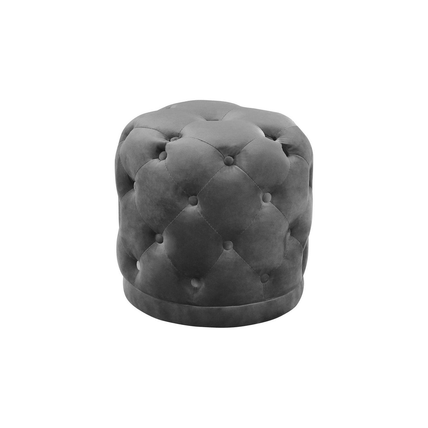 Tabouret/pouf contemporain en velours Harper de Meridian Furniture – Gris