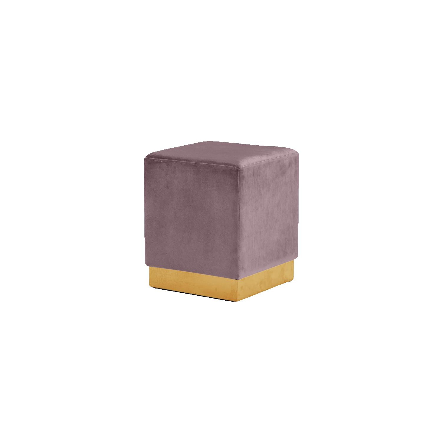 Tabouret/pouf contemporain en velours Jax de Meridian Furniture, rose