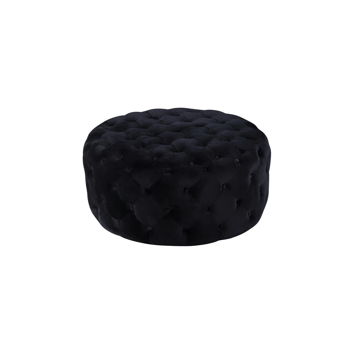 Meridian Furniture Addison Button Tufted Black Velvet Ottoman and Bench