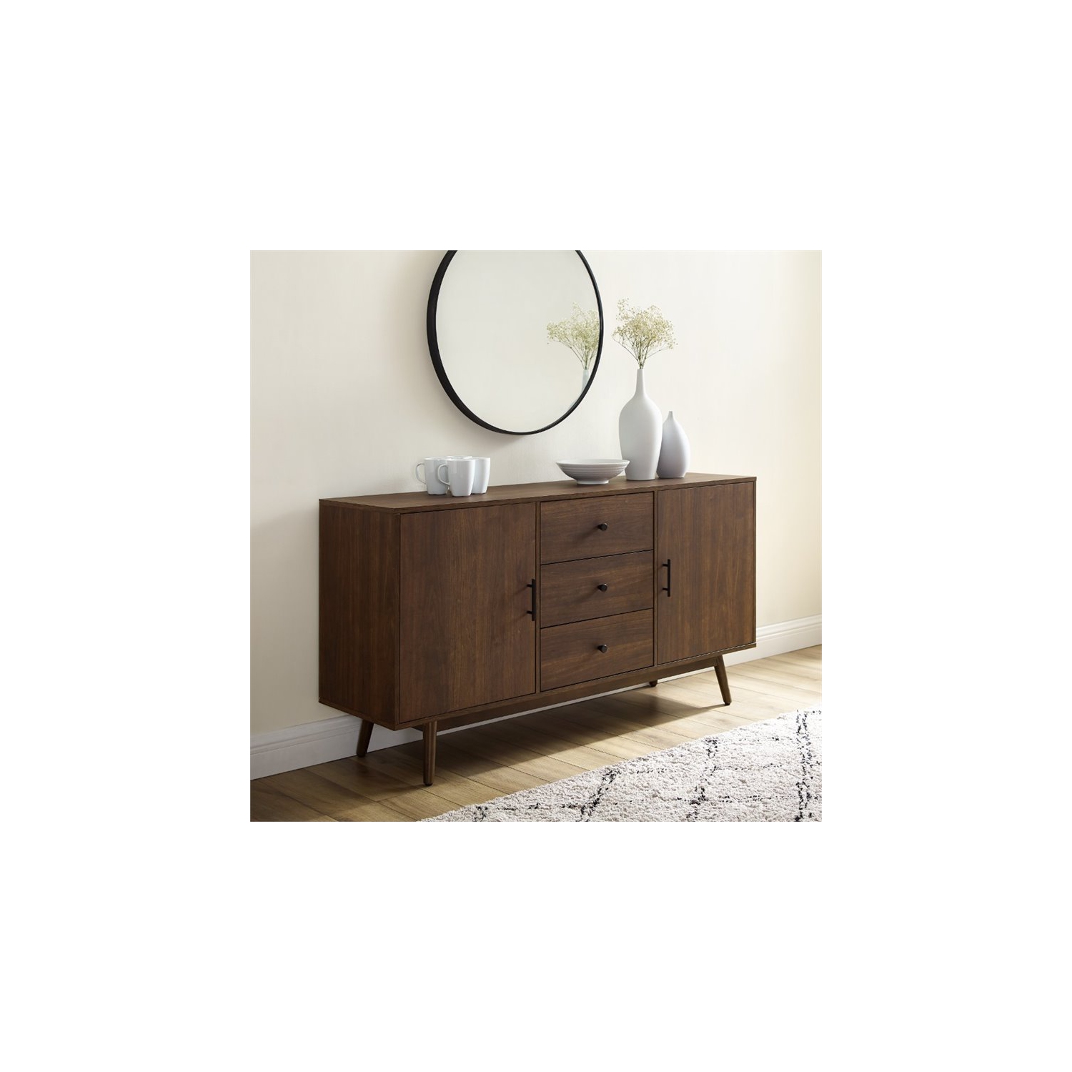 Crosley – buffet moderne en bois mi-siècle, brun