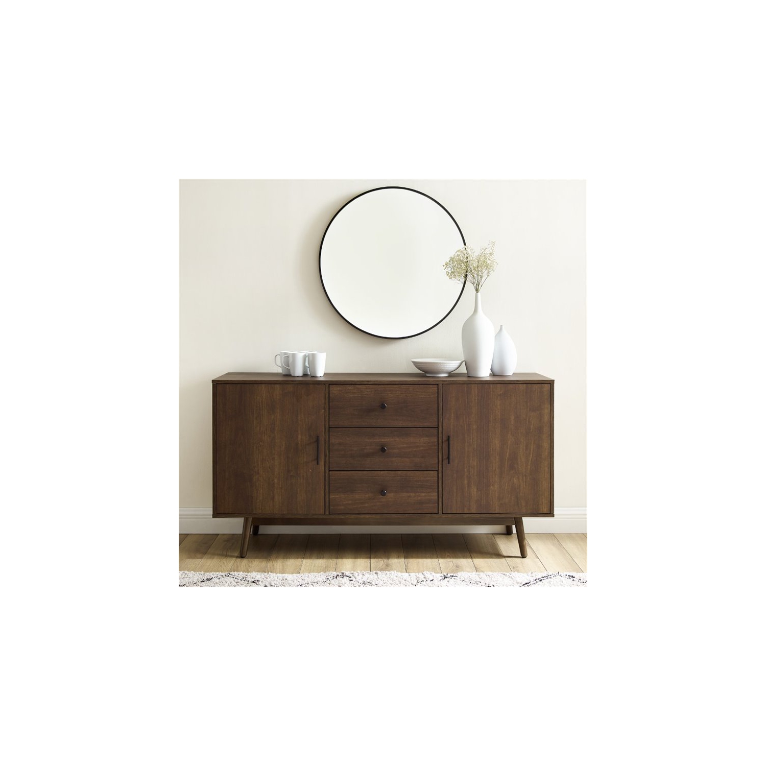 Crosley – buffet moderne en bois mi-siècle, brun