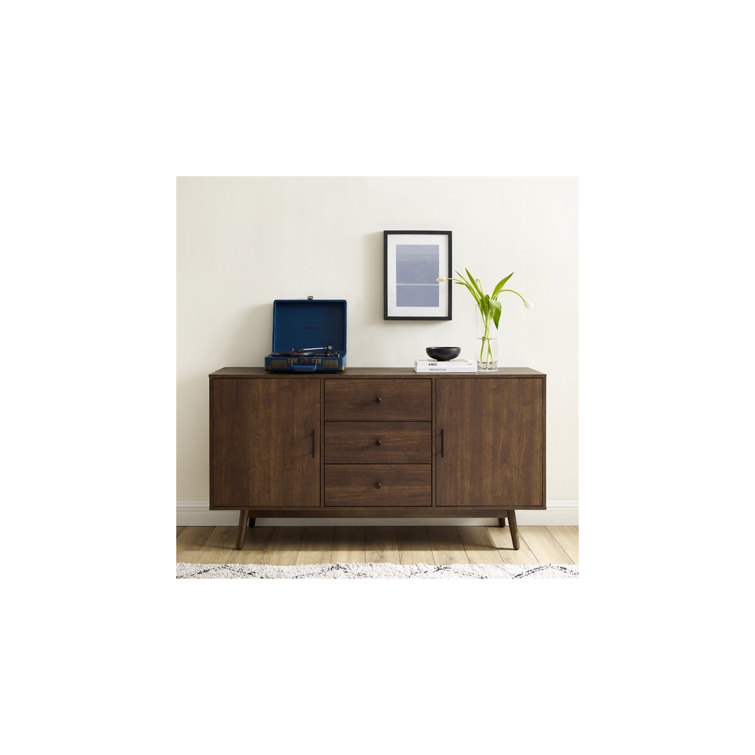Crosley – buffet moderne en bois mi-siècle, brun