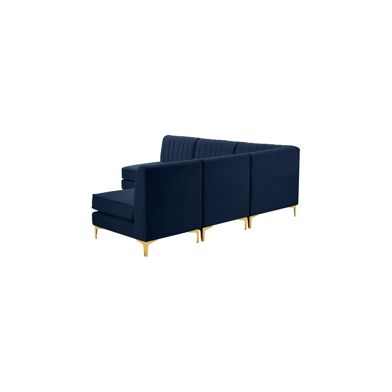 Meridian Furniture Alina Navy Velvet Modular Sectional