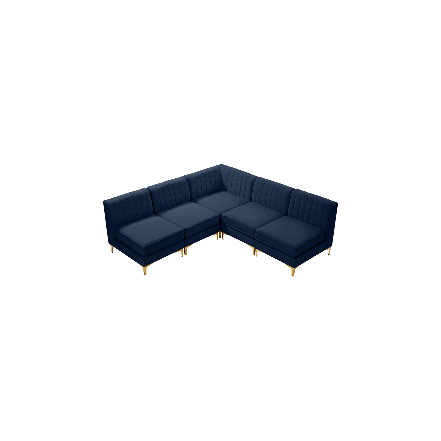 Meridian Furniture Alina Navy Velvet Modular Sectional