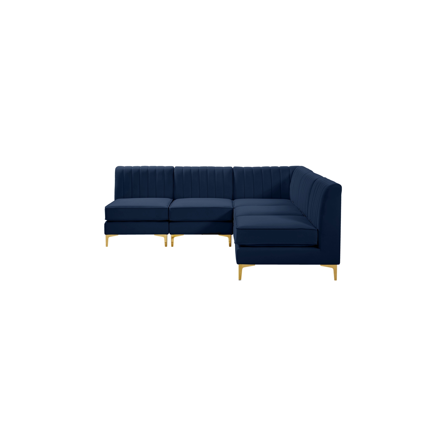 Meridian Furniture Alina Navy Velvet Modular Sectional