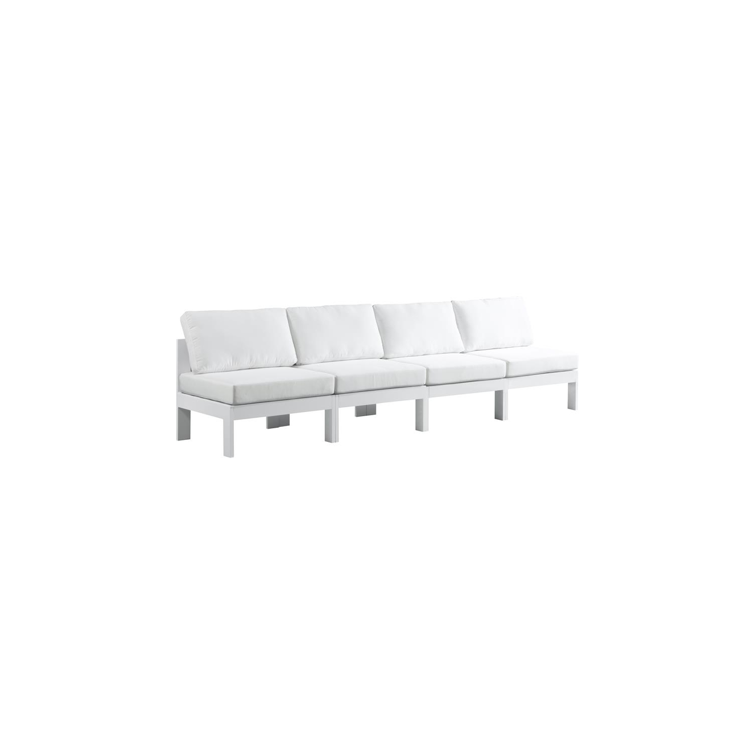 Canapé modulaire de terrasse en tissu blanc Nizuc de Meridian Furniture