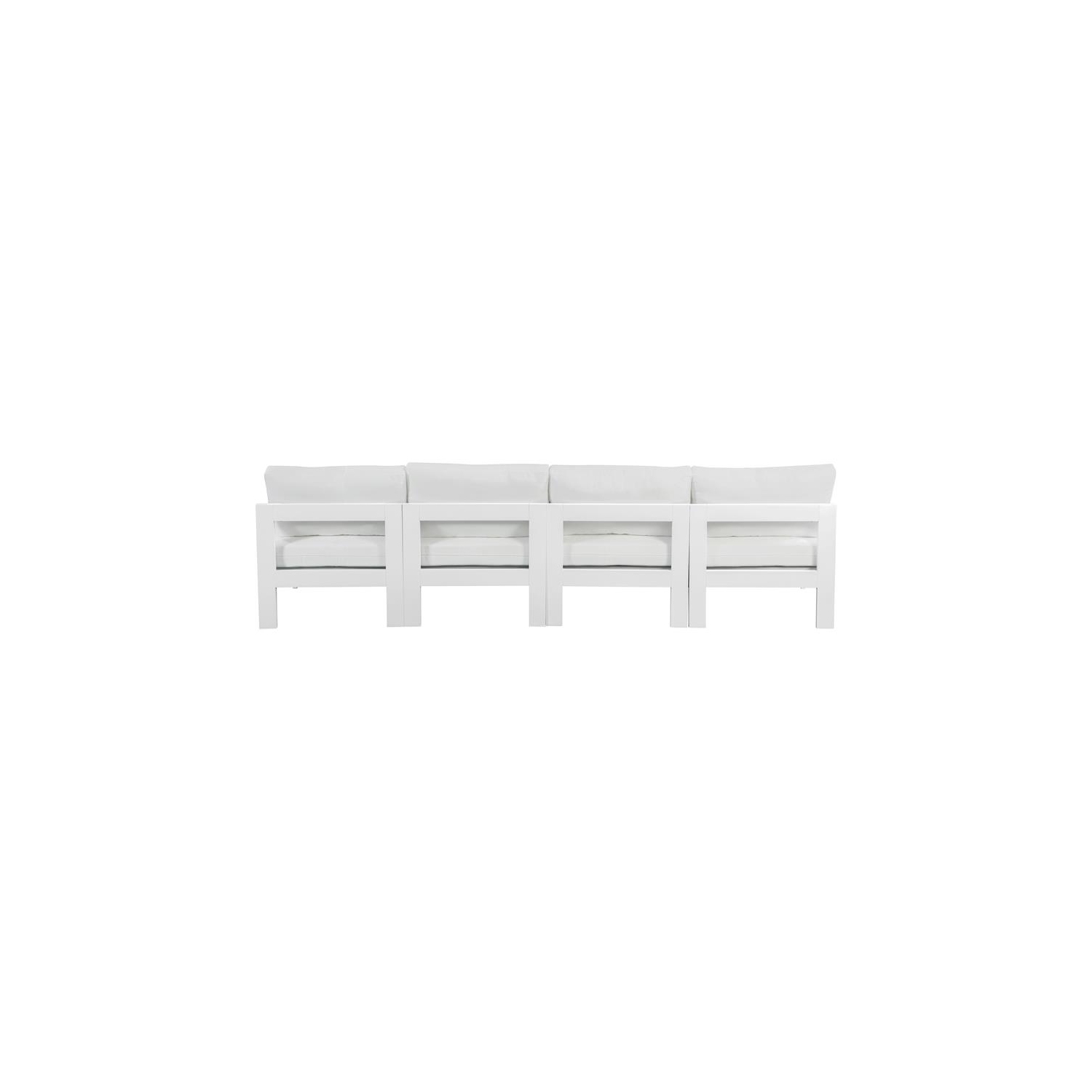 Canapé modulaire de terrasse en tissu blanc Nizuc de Meridian Furniture