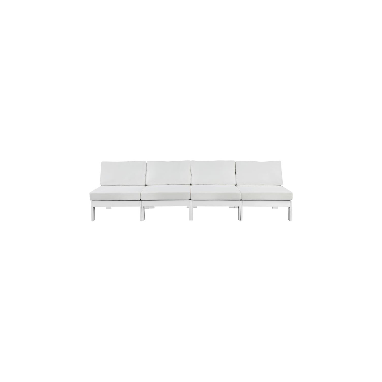 Canapé modulaire de terrasse en tissu blanc Nizuc de Meridian Furniture