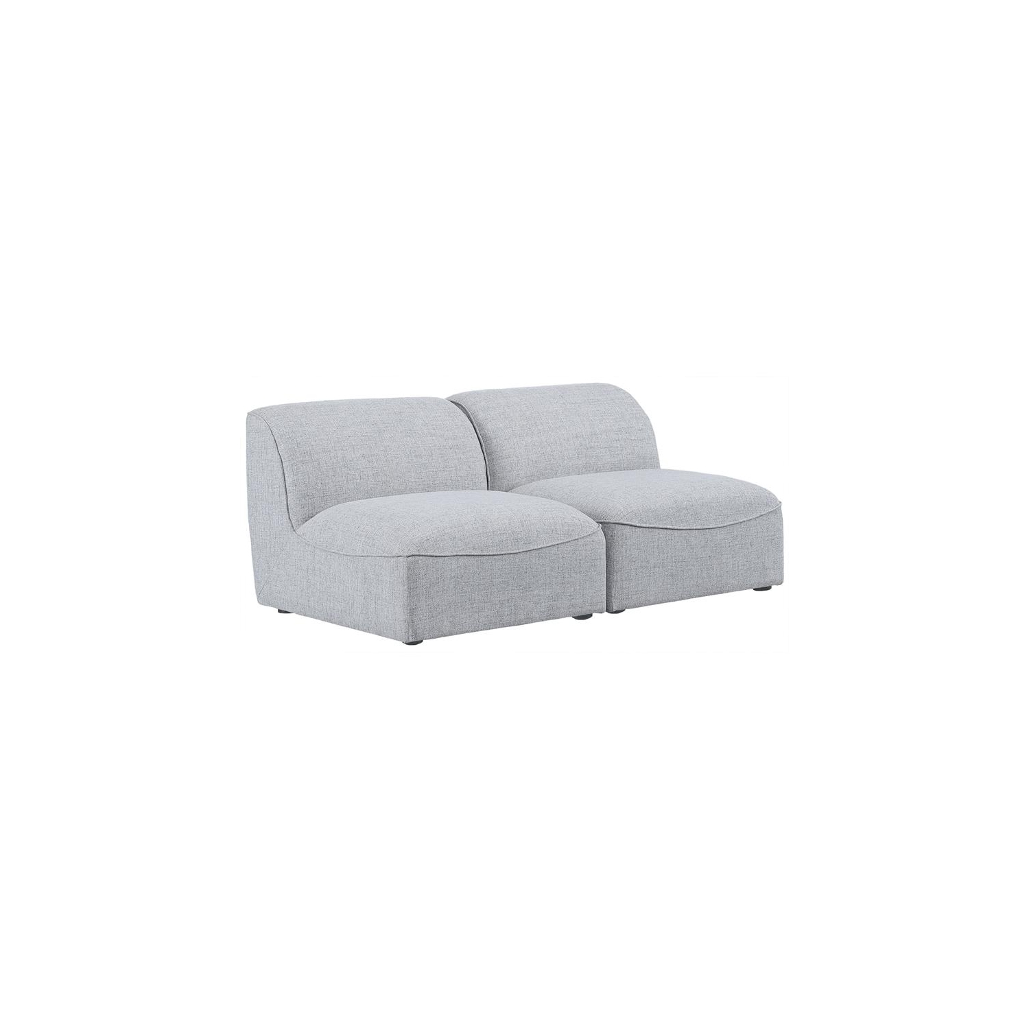 Meridian Furniture Miramar Grey Durable Linen Textured Modular Sofa