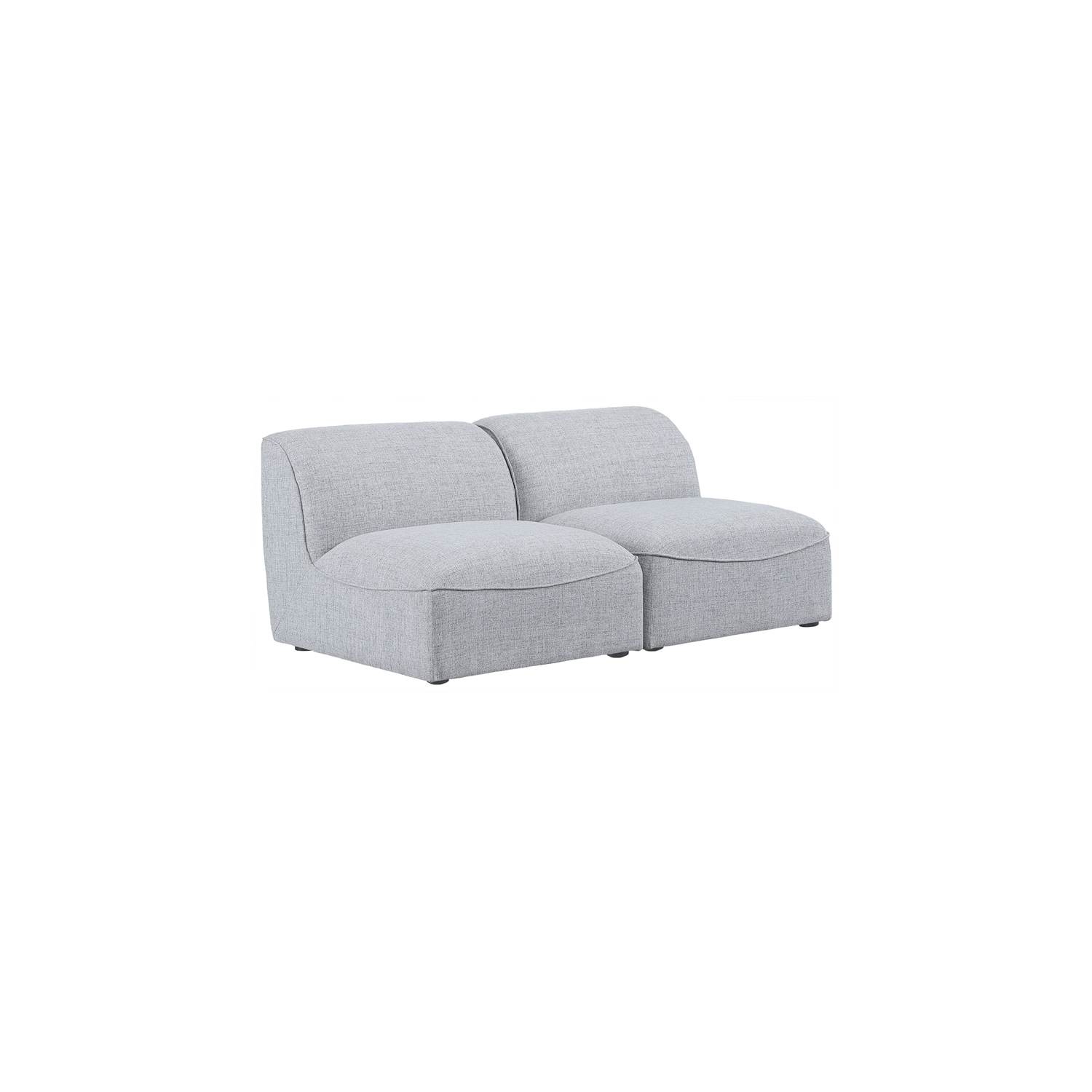 Meridian Furniture Miramar Grey Durable Linen Textured Modular Sofa