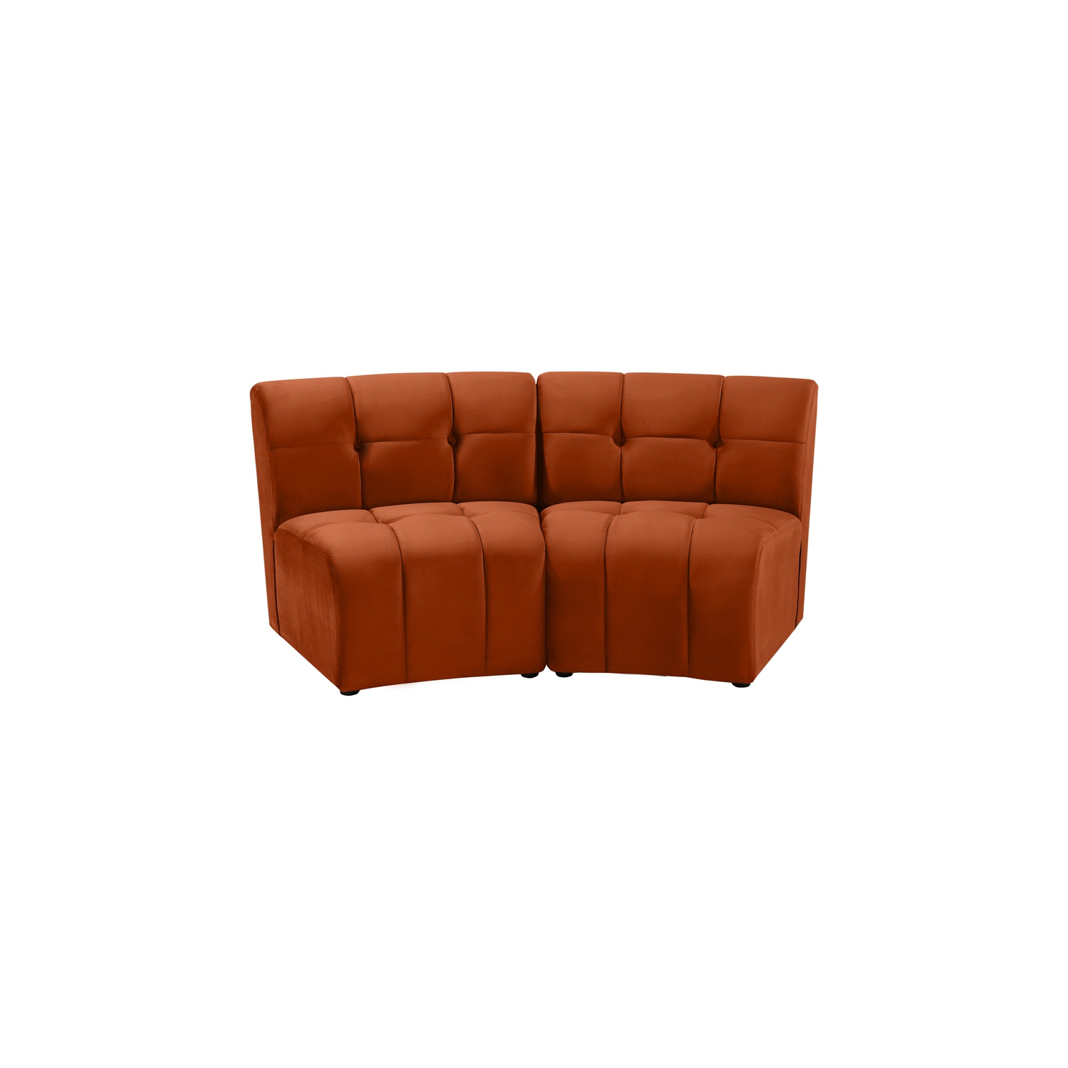 Meridian Furniture Limitless Cognac Velvet Modular Loveseat