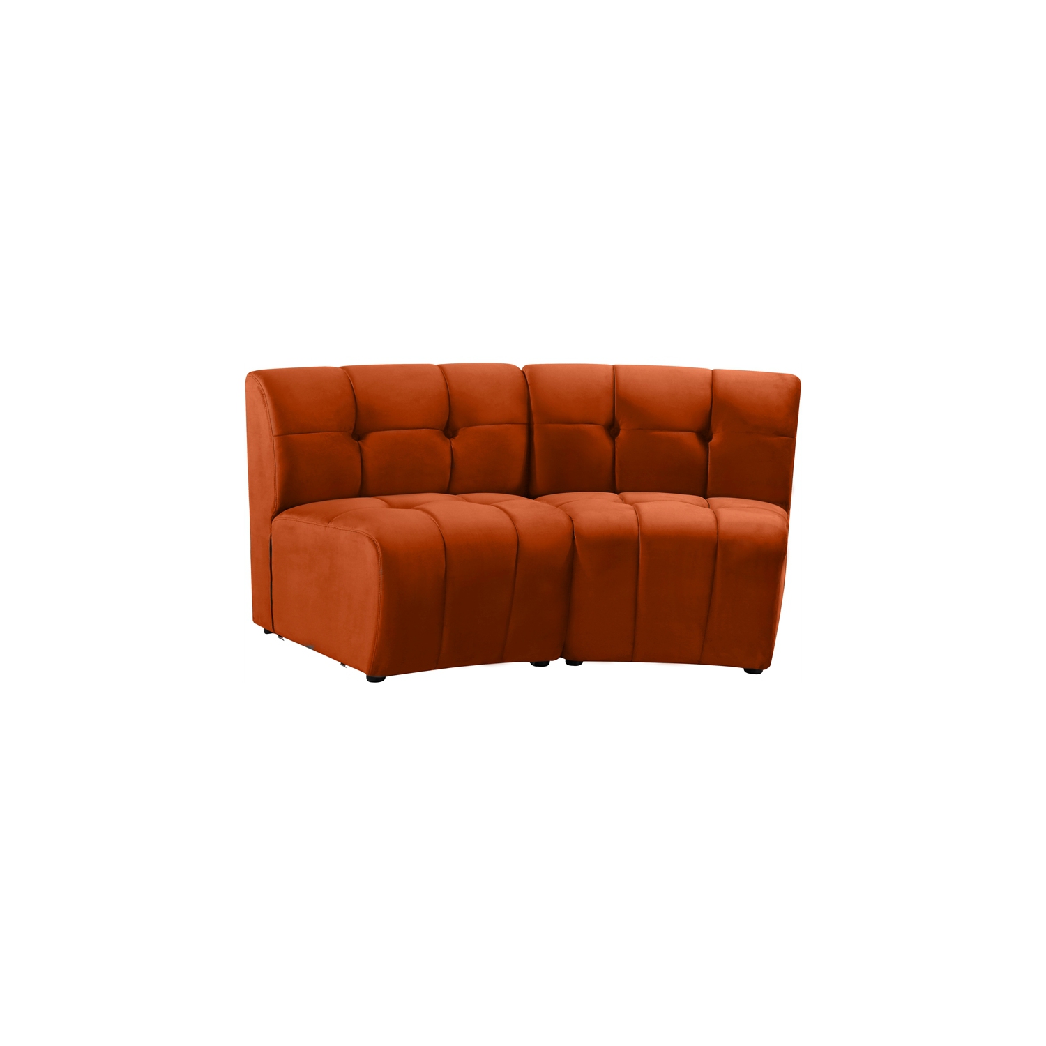 Meridian Furniture Limitless Cognac Velvet Modular Loveseat