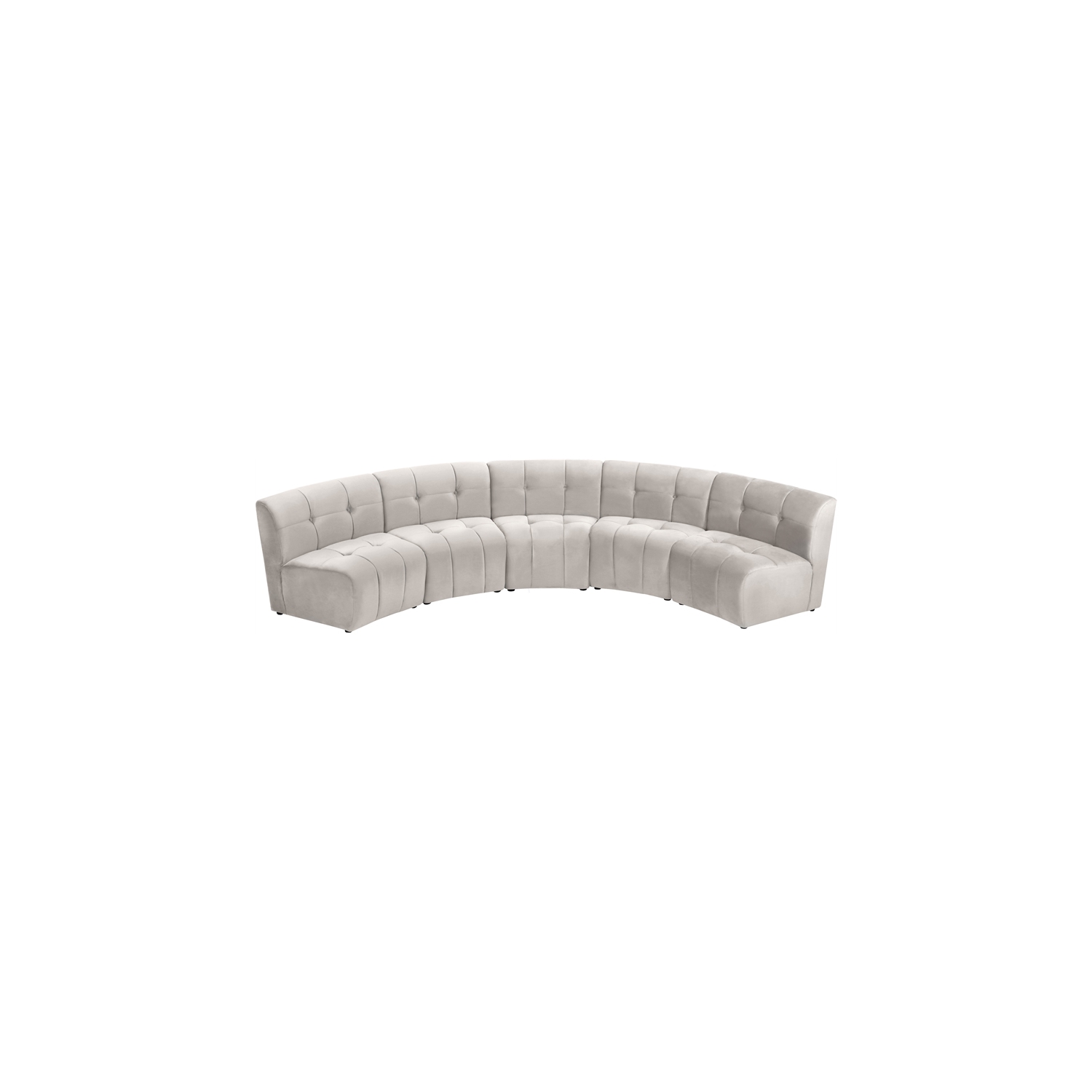 Meridian Furniture Limitless Cream Velvet Modular 5 Piece Sectional