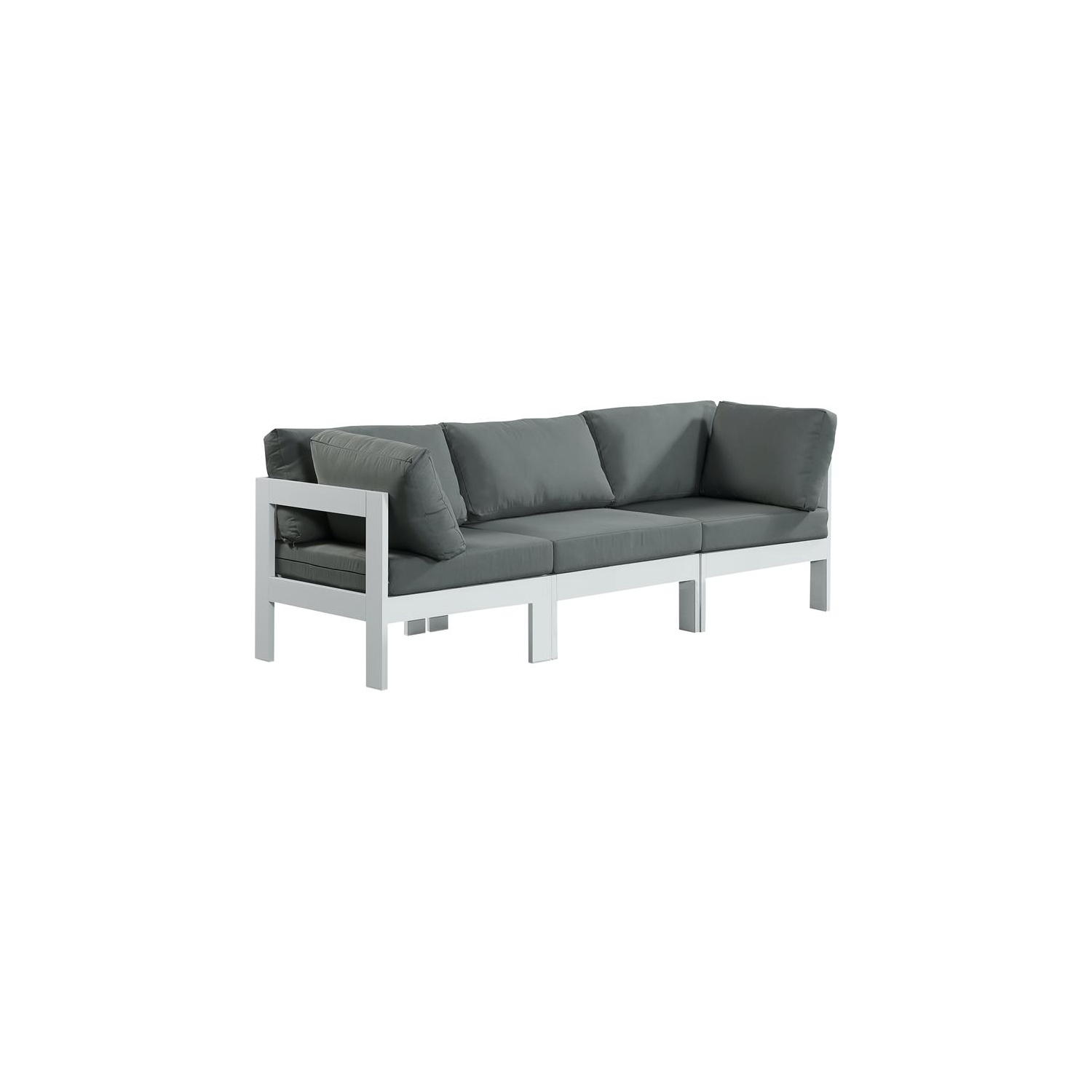 Meridian Furniture Nizuc Grey Fabric Outdoor Patio Modular Sofa