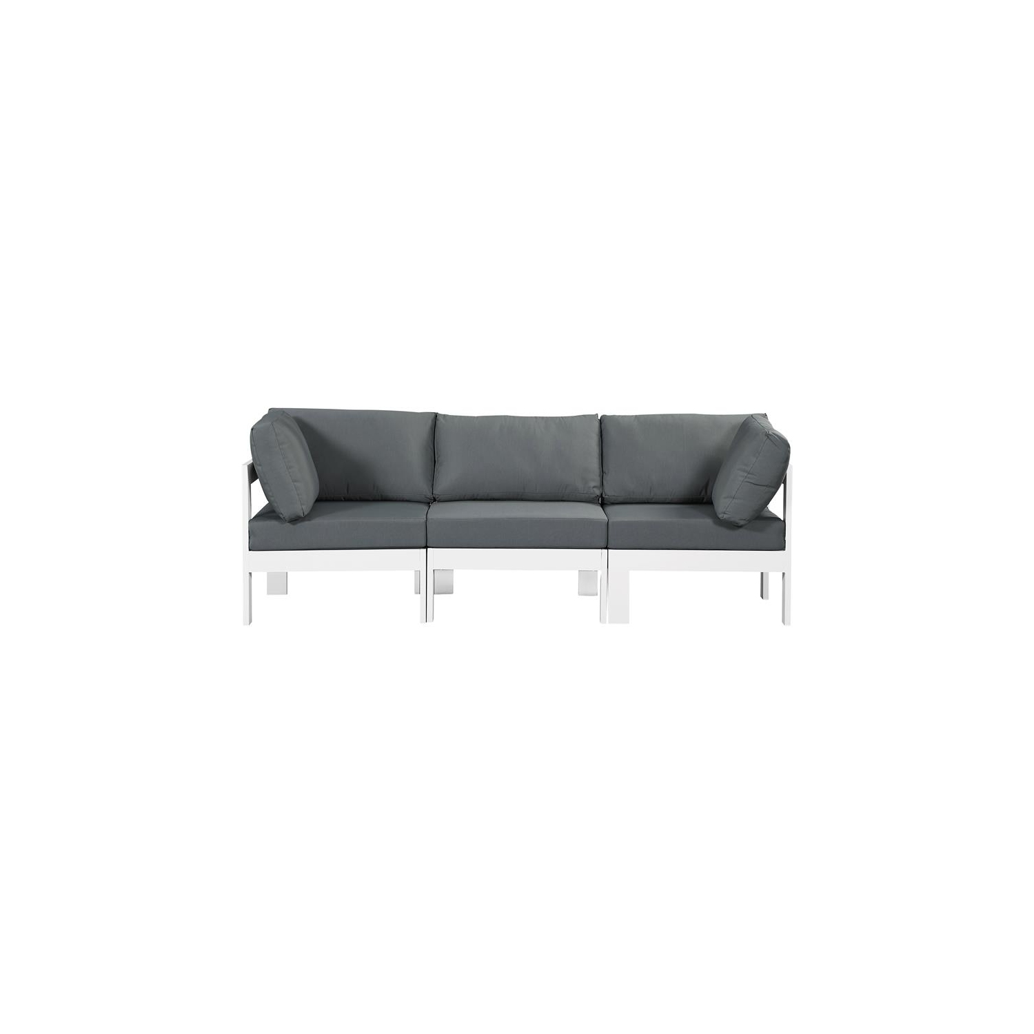 Meridian Furniture Nizuc Grey Fabric Outdoor Patio Modular Sofa