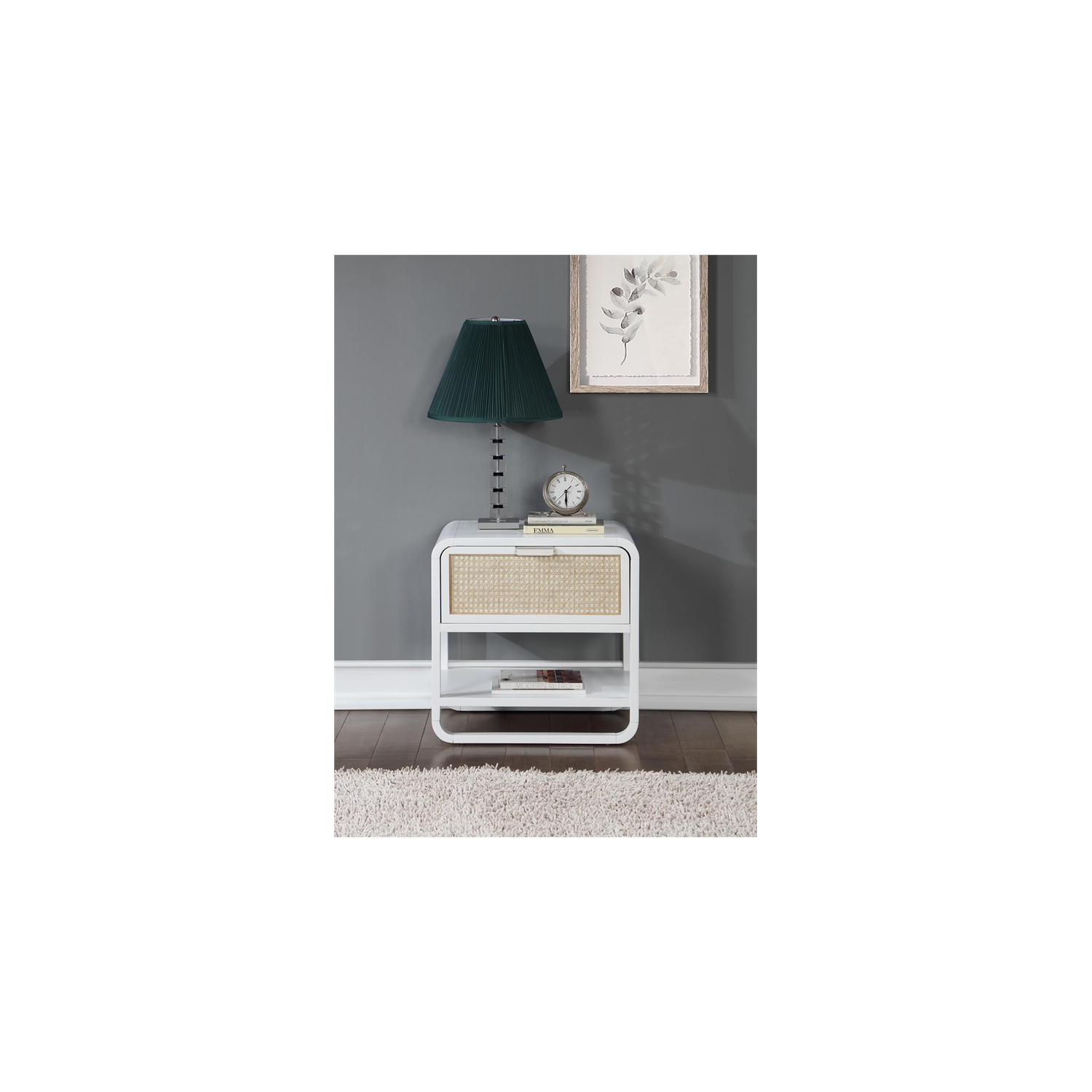 Meridian Furniture Sage White Wood Veneer Night Stand
