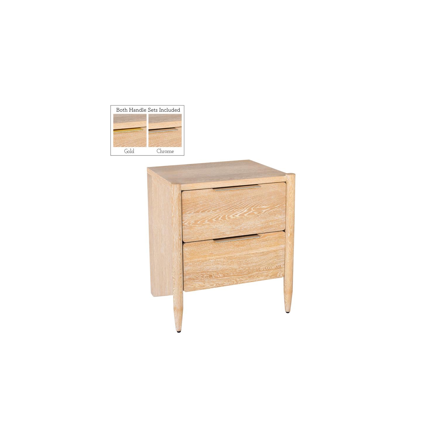 Table de chevet en chêne blanc de Meridian Furniture