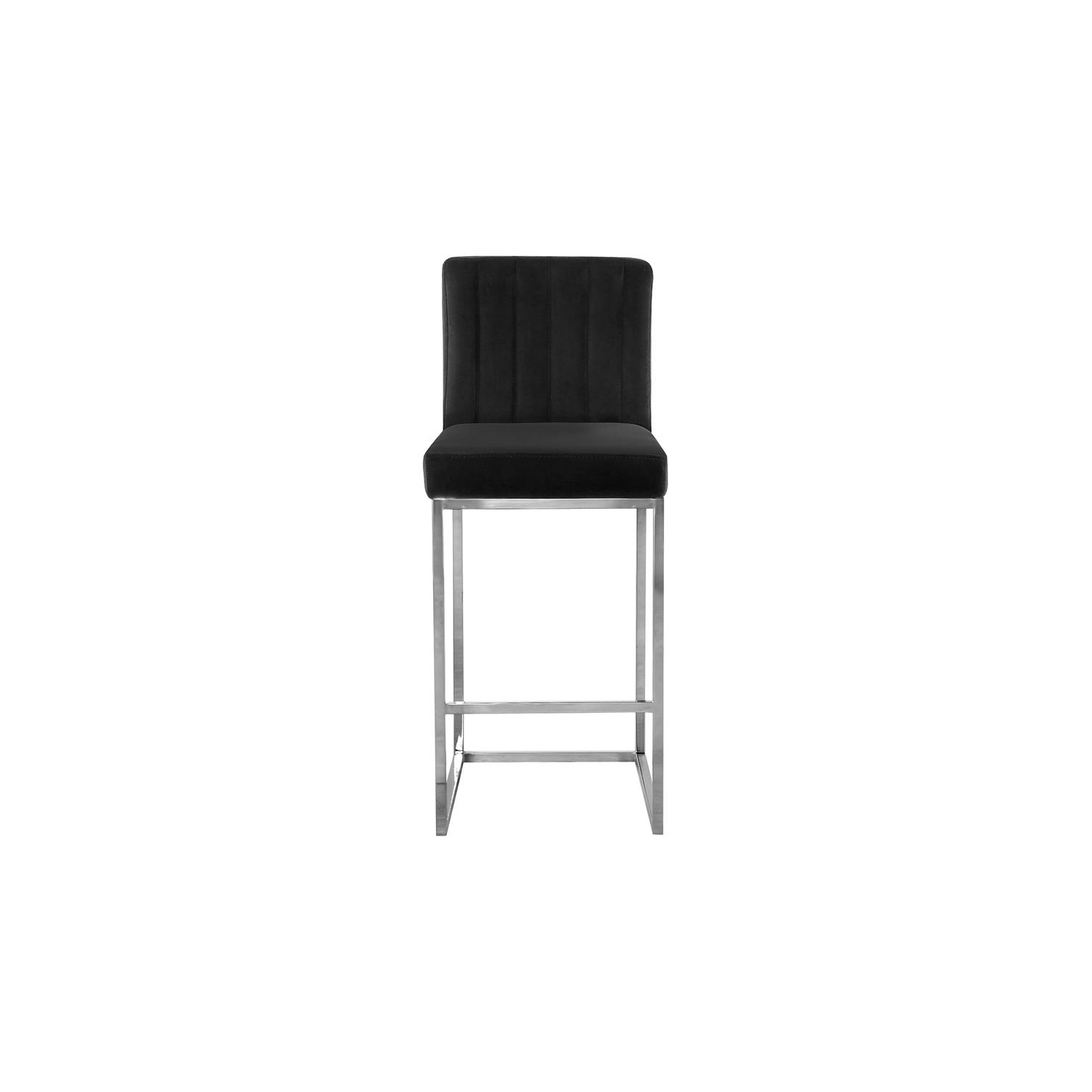 Meridian Furniture Giselle 26"H Velvet Counter Stool in Black