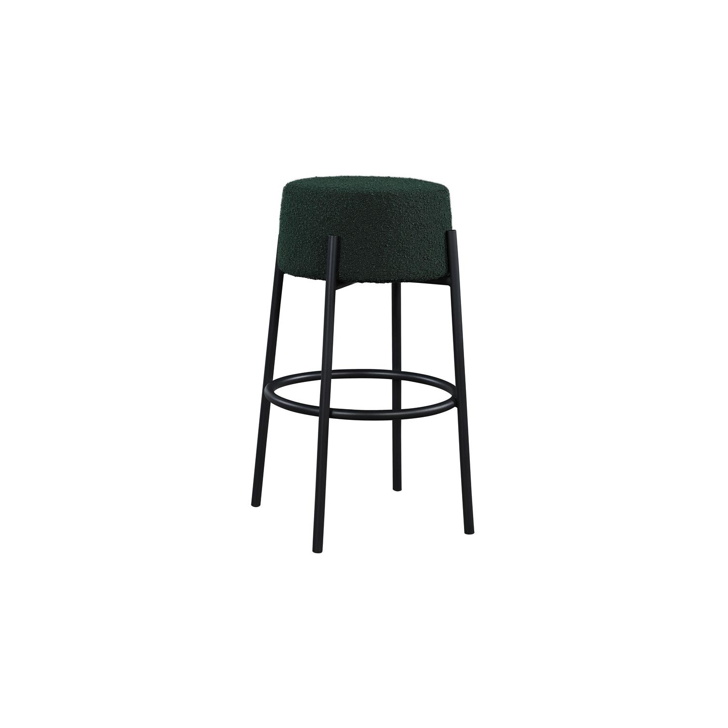 Meridian Furniture Avalon Green Boucle Fabric Bar Stool