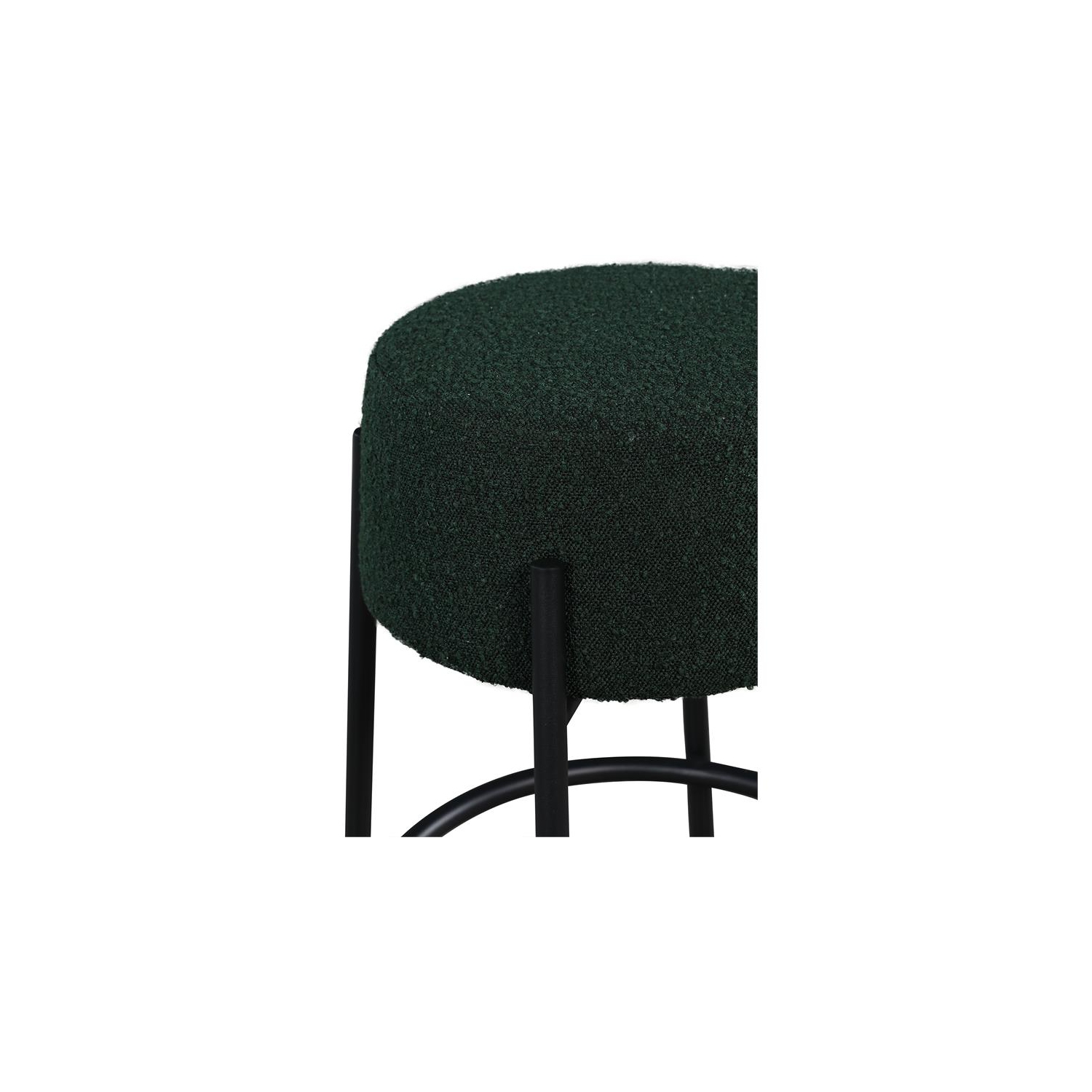 Meridian Furniture Avalon Green Boucle Fabric Bar Stool