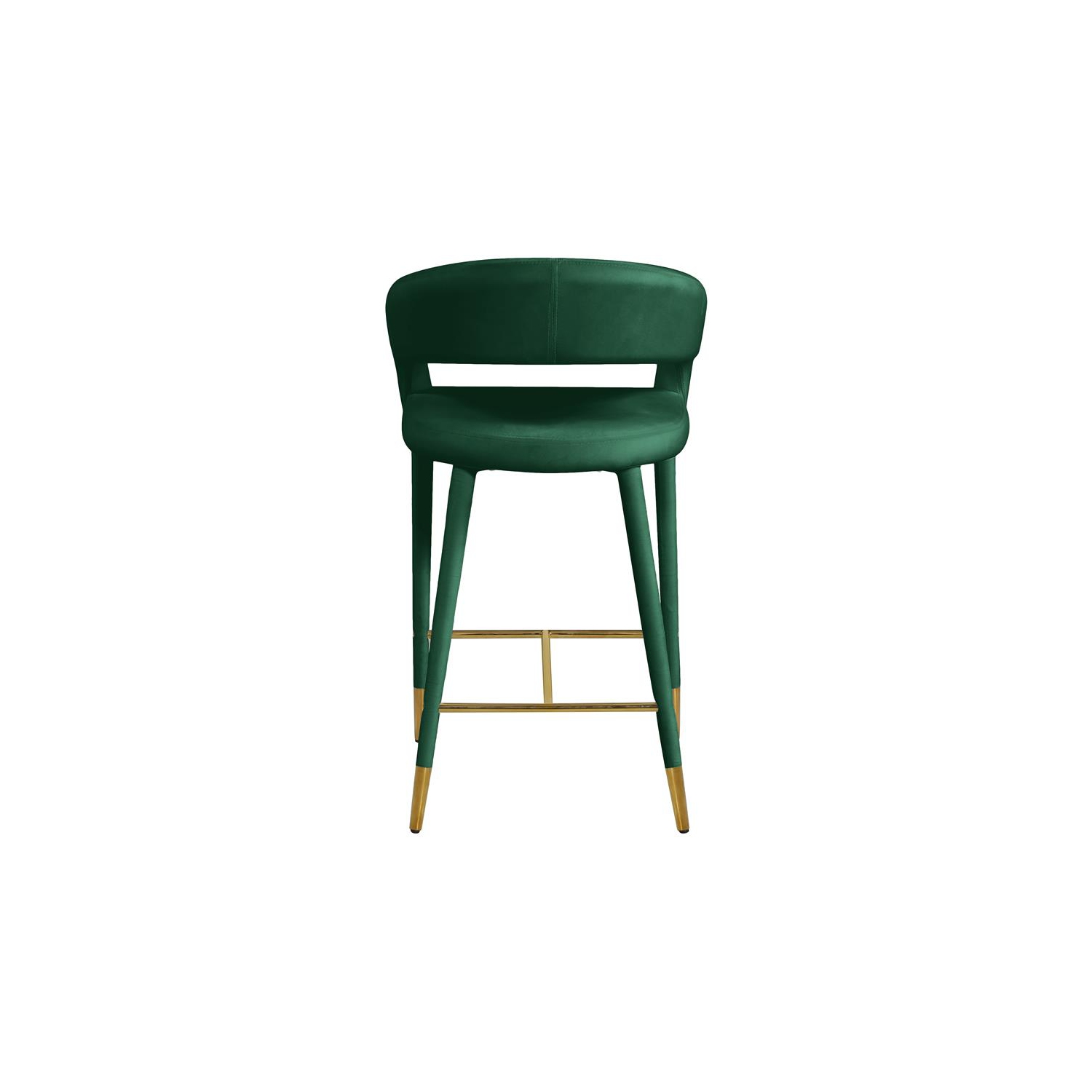 Tabouret en velours vert Destiny de Meridian Furniture