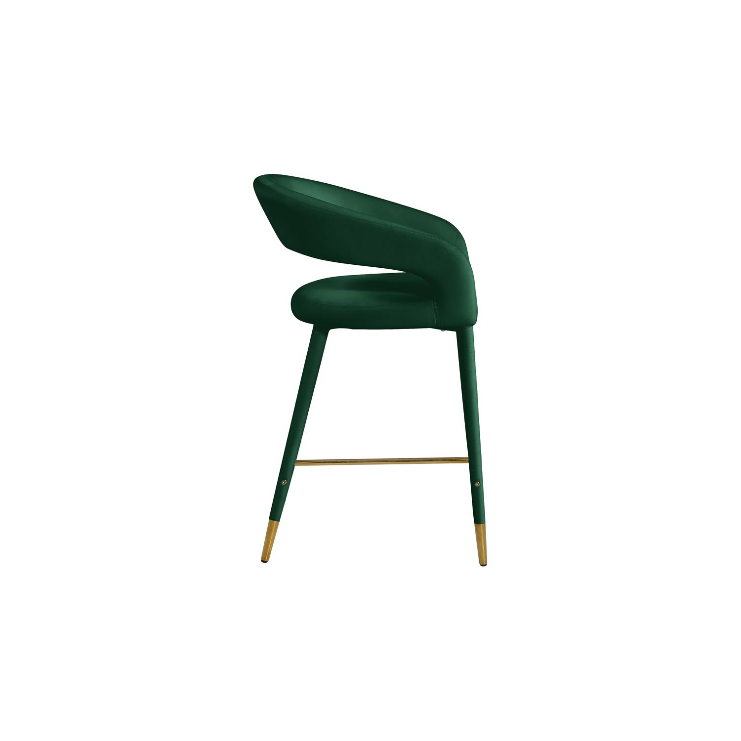 Tabouret en velours vert Destiny de Meridian Furniture