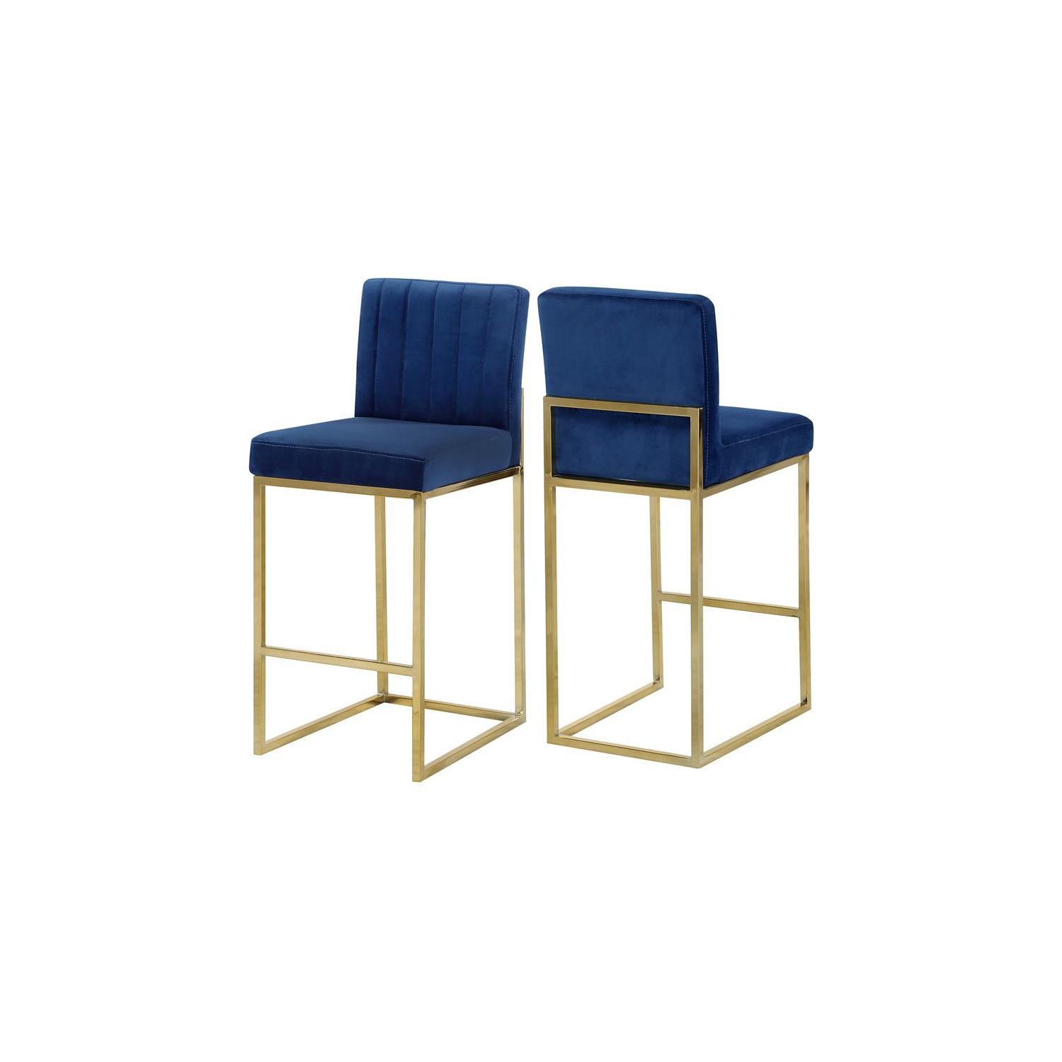 Meridian Furniture Giselle 26"H Velvet Counter Stool in Navy