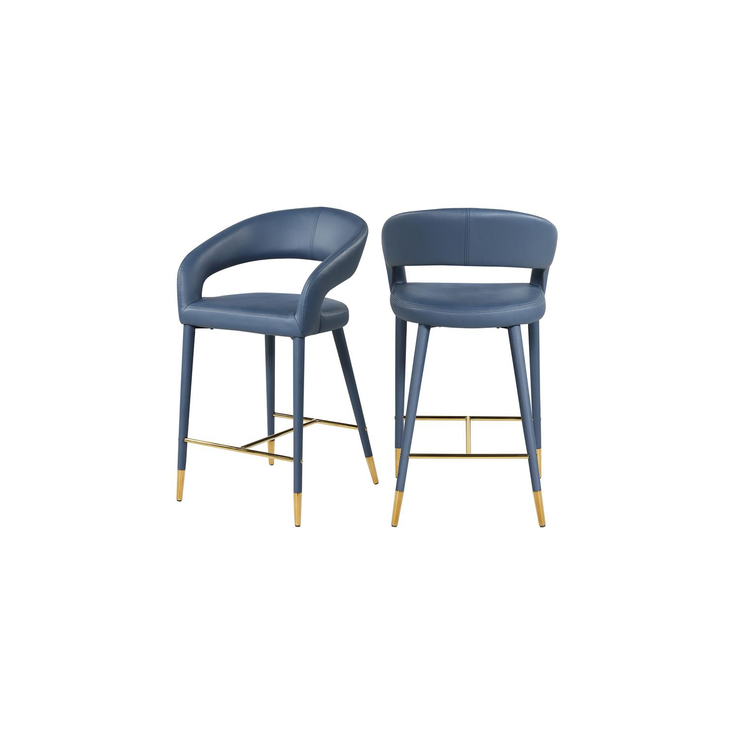 Meridian Furniture Destiny Navy Faux Leather Stool