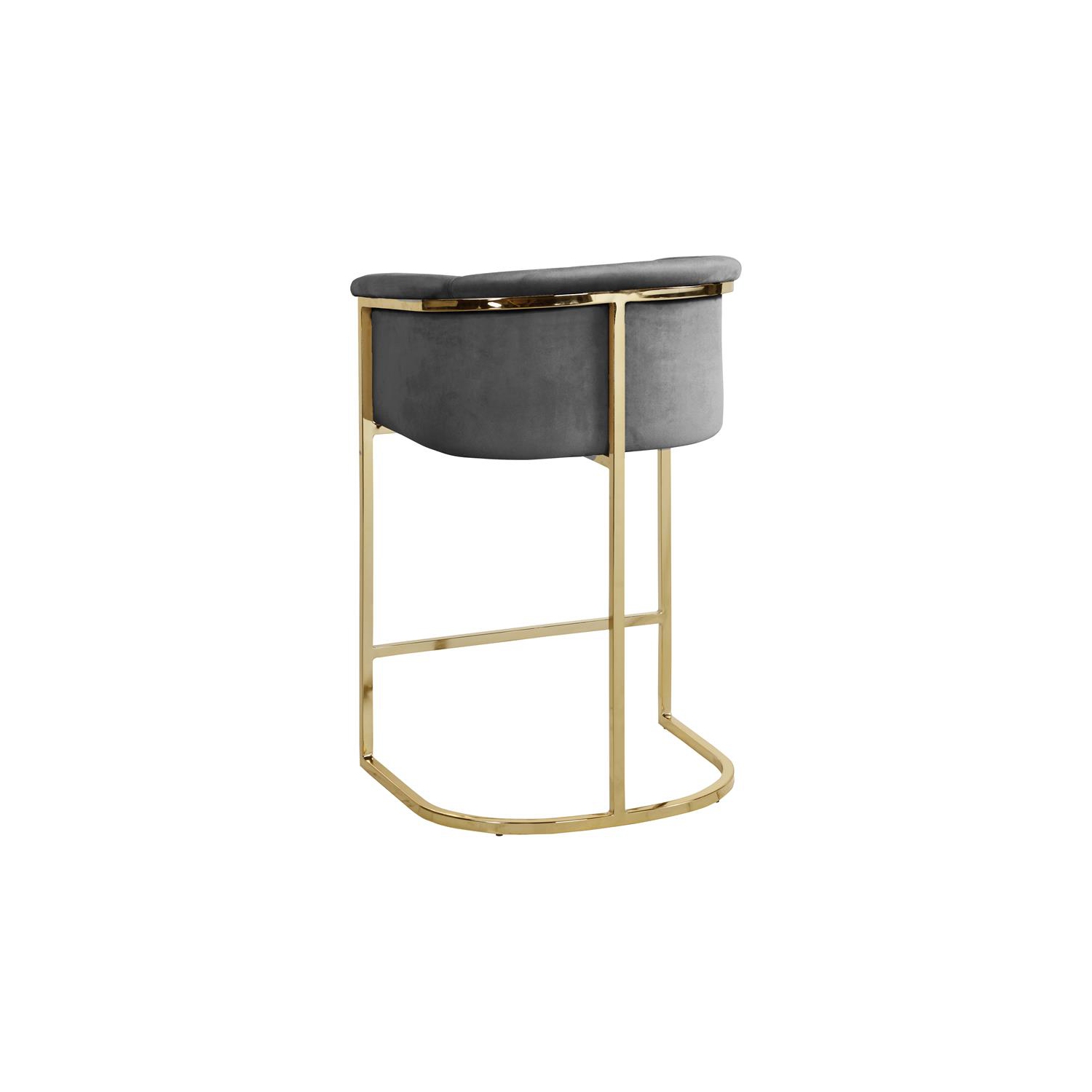 Meridian Furniture Donatella Grey Velvet Stool