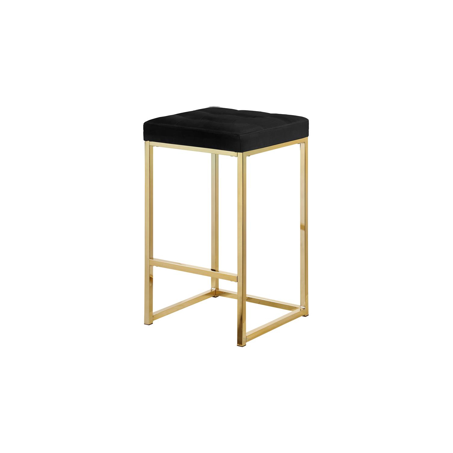 Meridian Furniture Nicola 26.5"H Velvet Counter Stool in Black