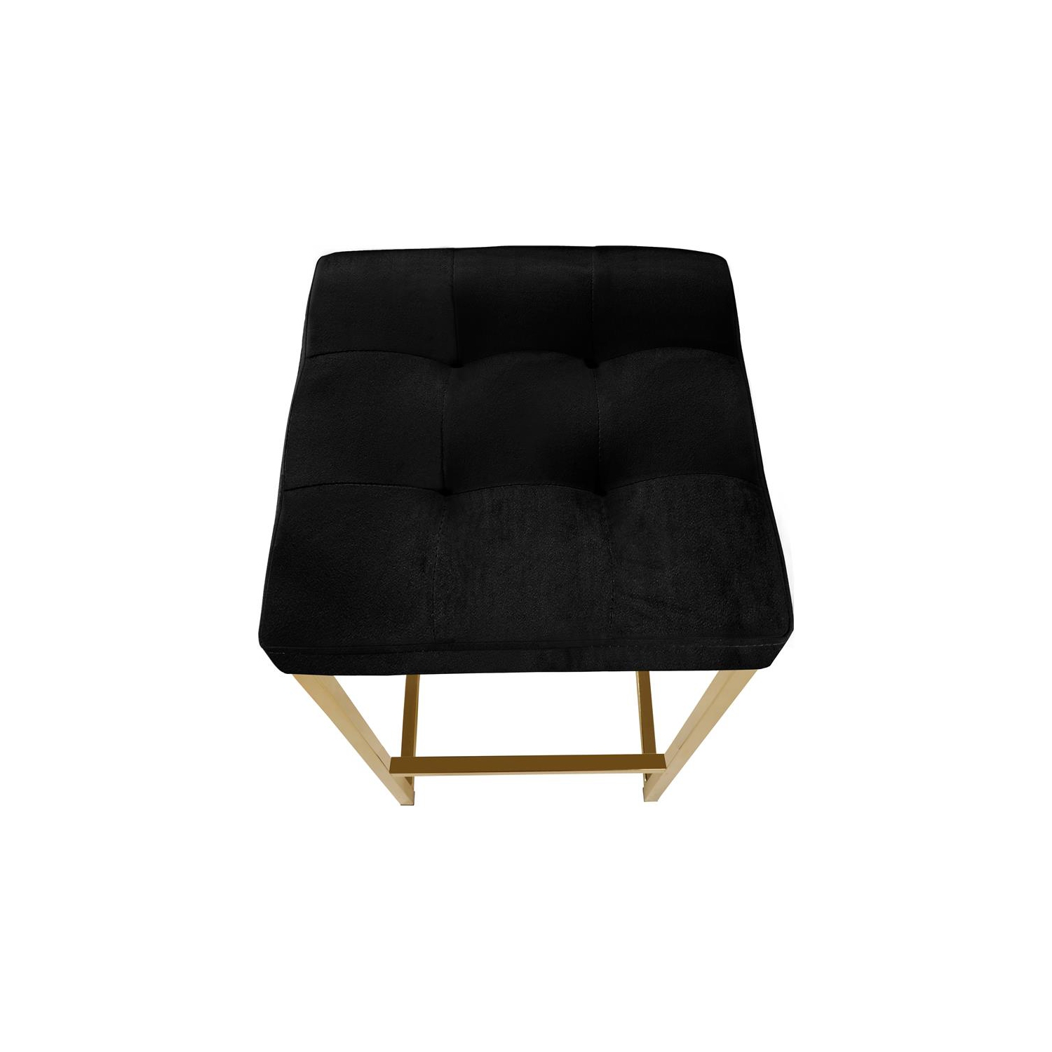 Meridian Furniture Nicola 26.5"H Velvet Counter Stool in Black