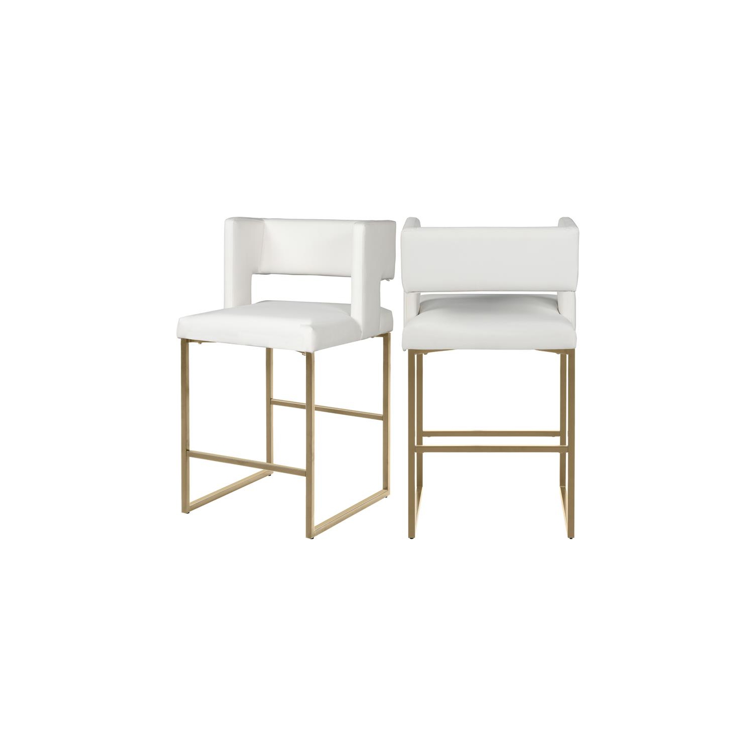 Tabouret de comptoir en similicuir blanc Meridian Furniture Caleb