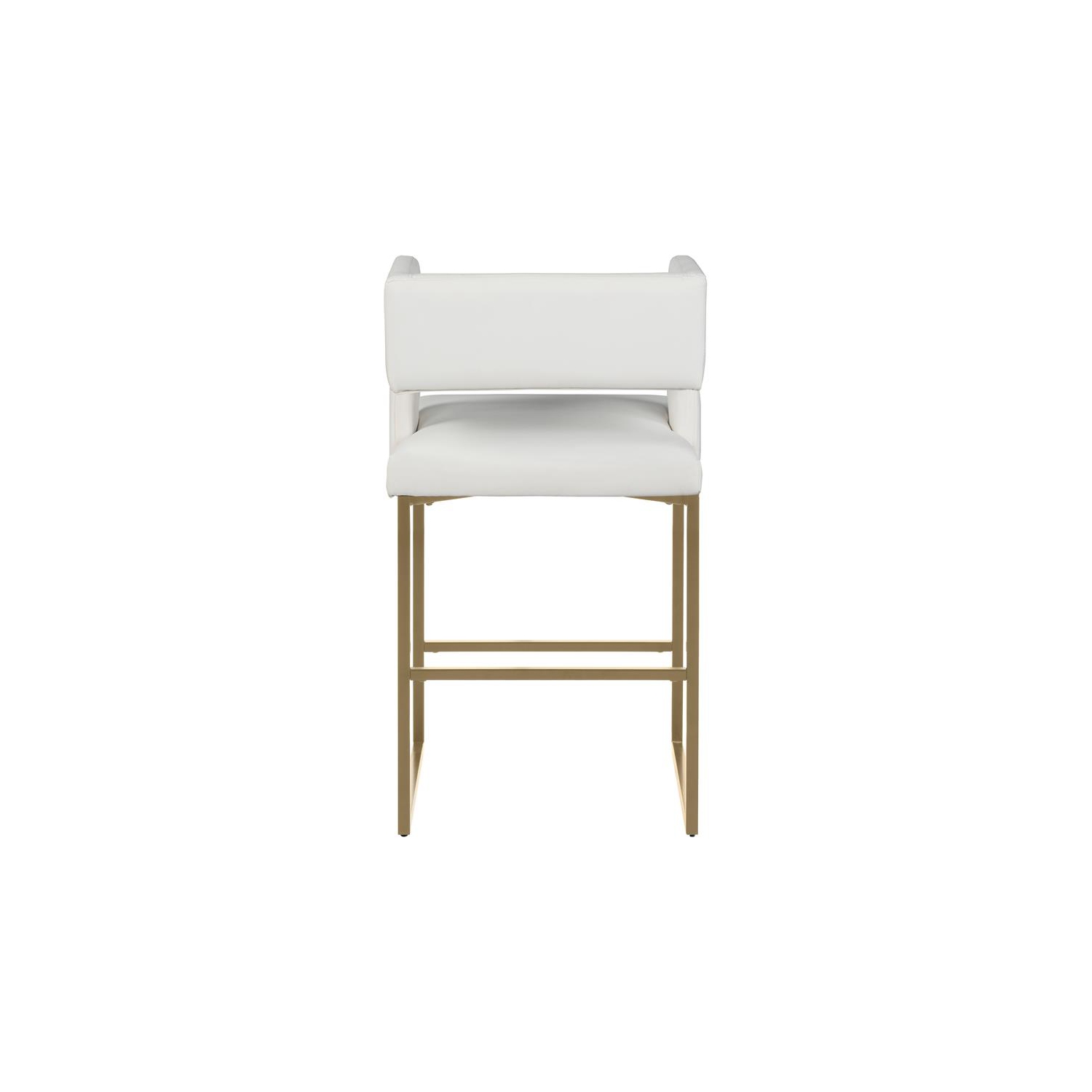 Tabouret de comptoir en similicuir blanc Meridian Furniture Caleb
