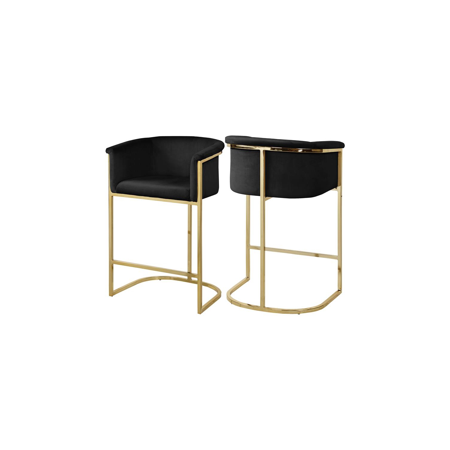 Meridian Furniture Donatella Black Velvet Stool