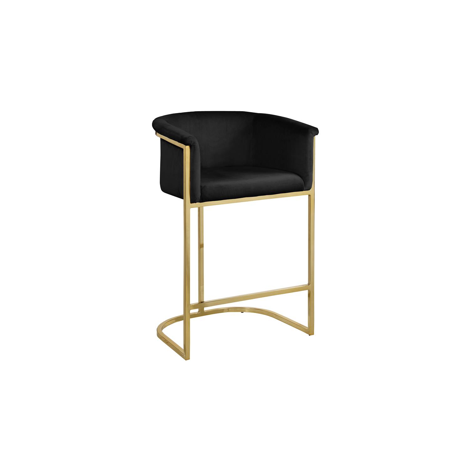 Meridian Furniture Donatella Black Velvet Stool