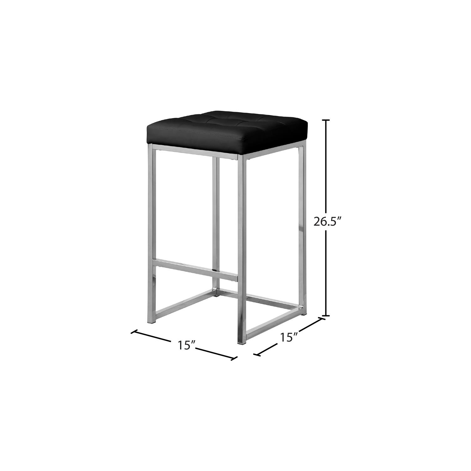 Meridian Furniture Nicola 26.5"H Leather Counter Stool in Black