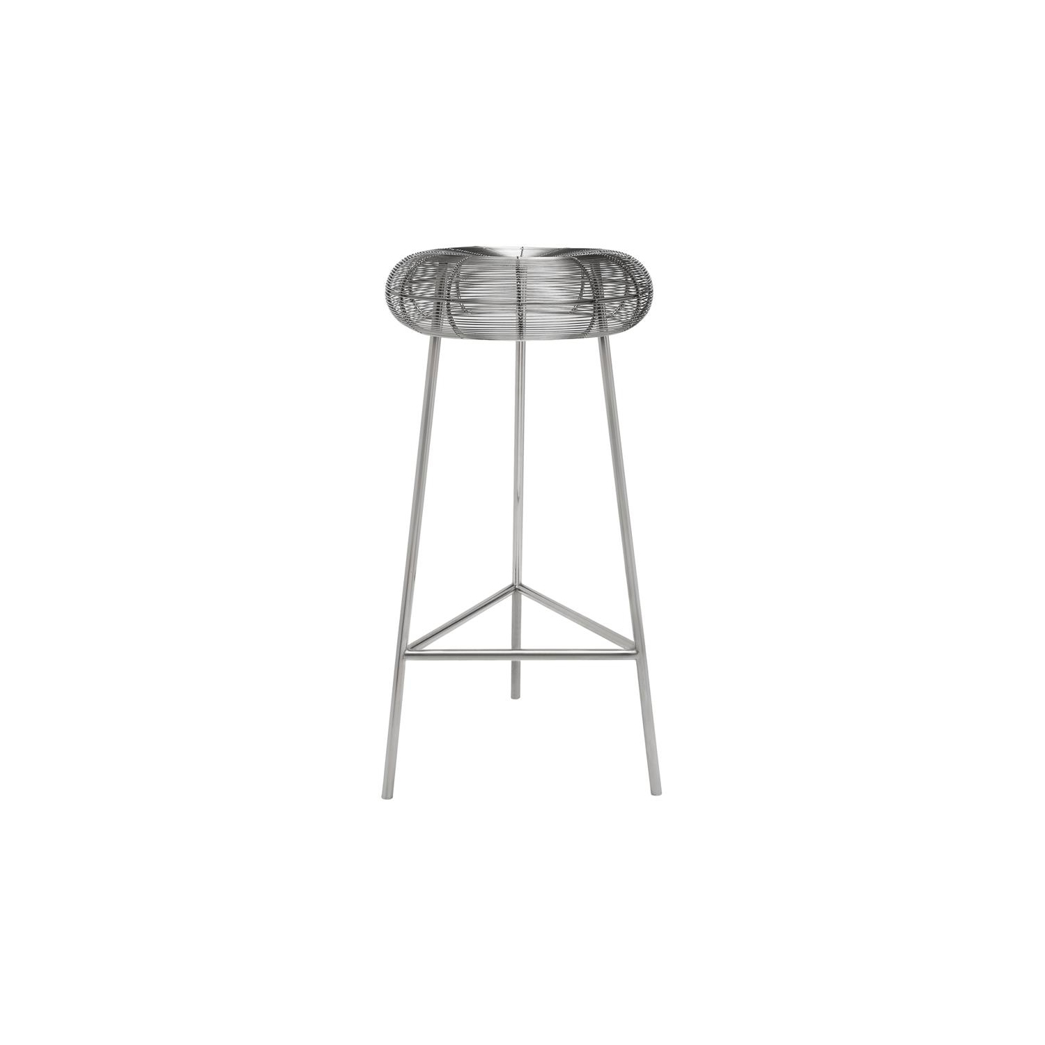 Meridian Furniture Tuscany Rich Silver Metal Bar Stool