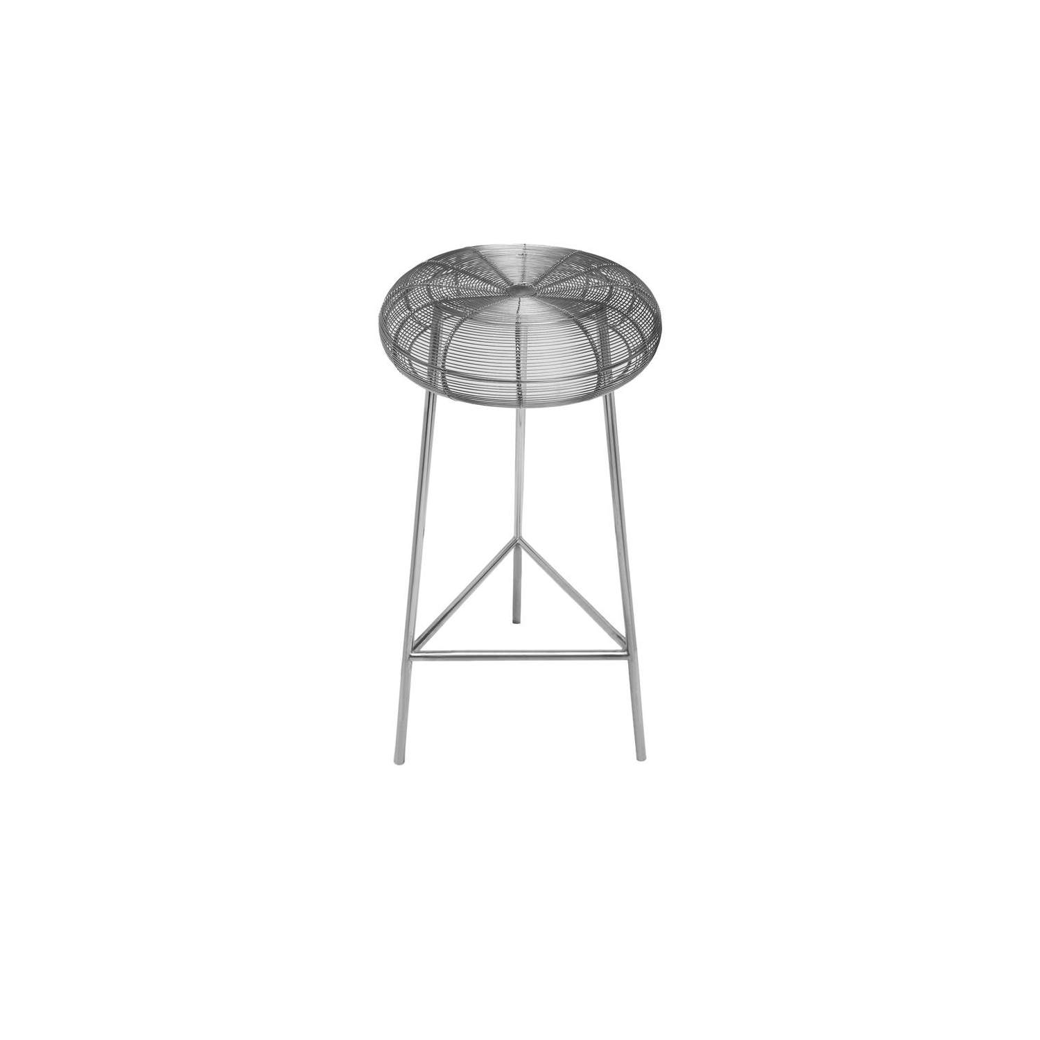 Meridian Furniture Tuscany Rich Silver Metal Bar Stool